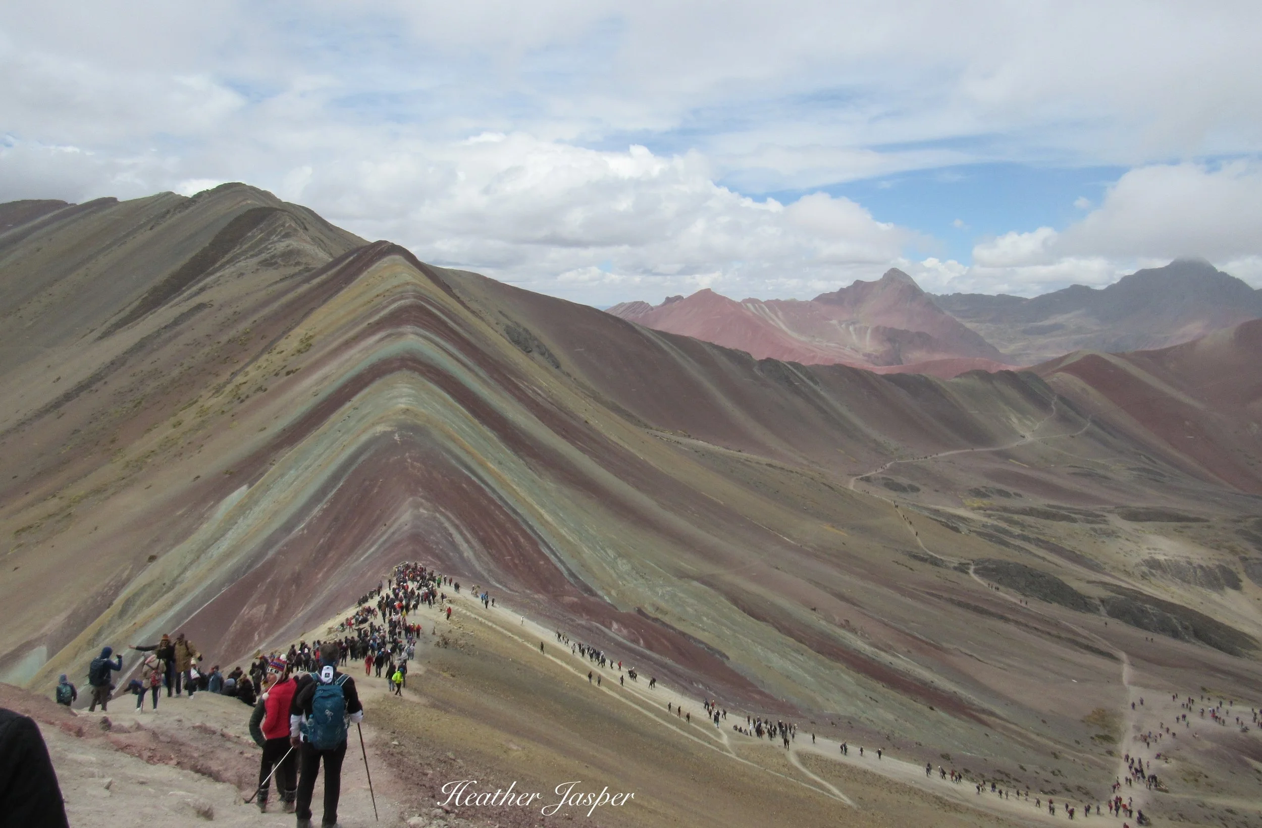 natural colors of stripes at Rainbow Mountain Cusco Peru
