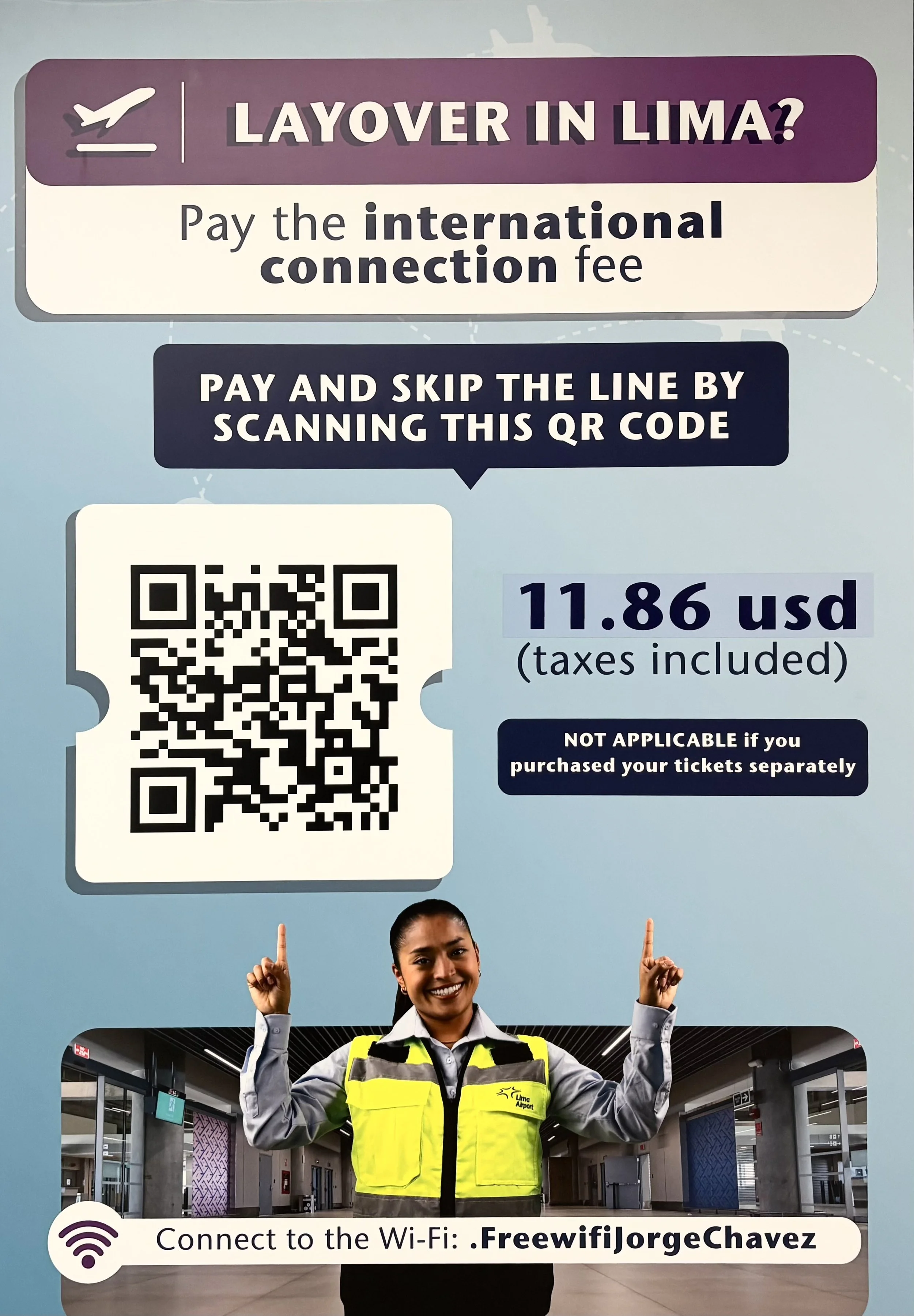 international connection fee in Lima Peru