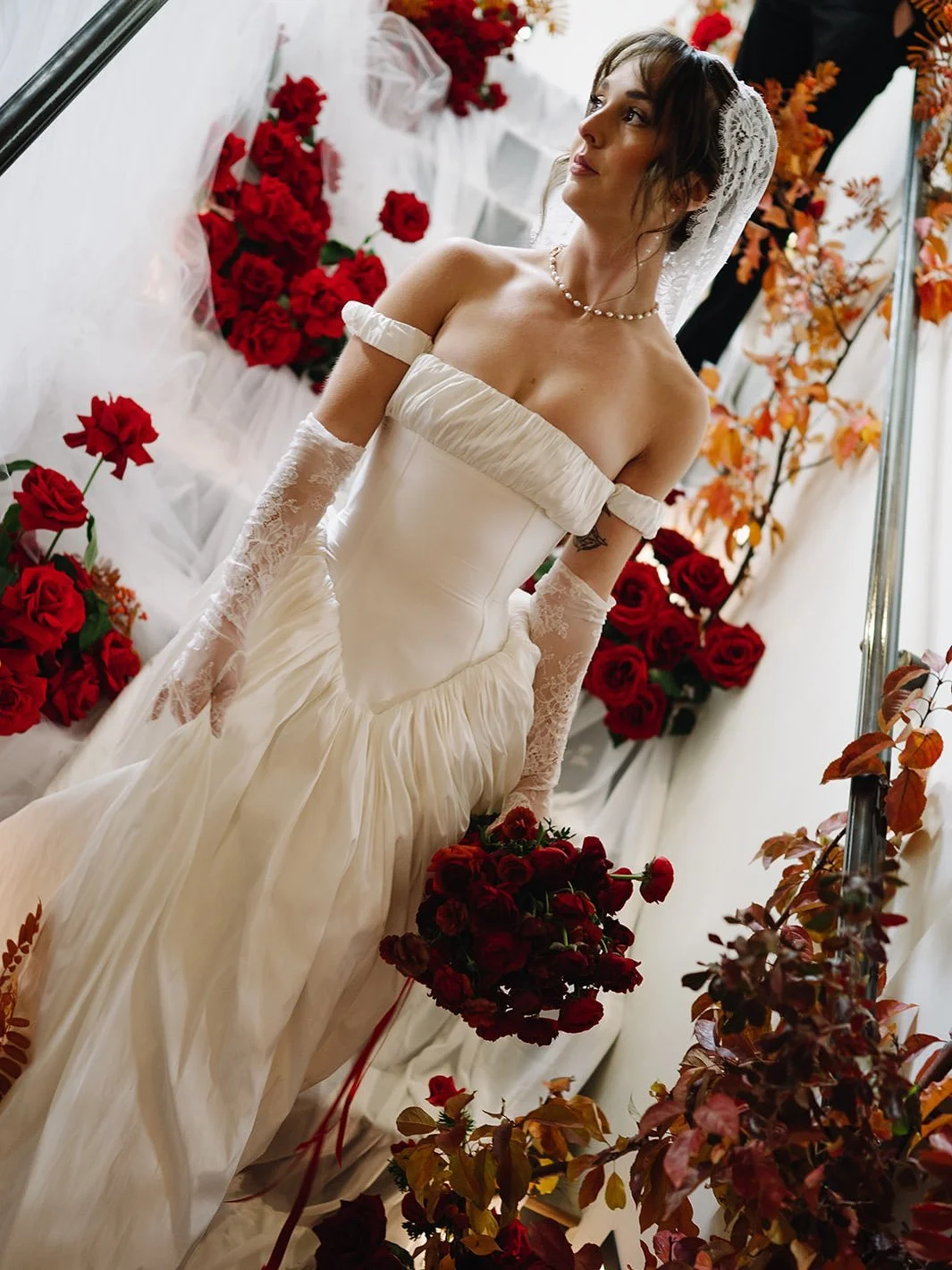 Bold, romantic, and dripping in red. A modern love story wrapped in roses, candlelight, and fall-toned magic. ❤️🔥🌹

From the staircase installation to the bar overflowing with blooms, every detail was designed to feel cinematic and wildly romantic.