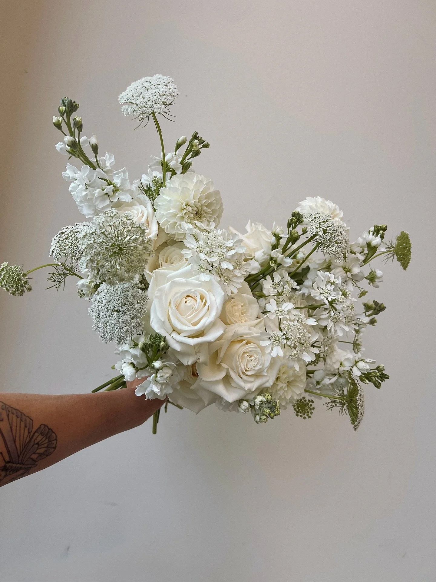 My favorite thing about a monochromatic bouquet&hellip;
 It invites you to slow down and really appreciate the shape, movement, and texture.

Without color competing for attention both the floral elements and the negative space get to shine.

Perfect