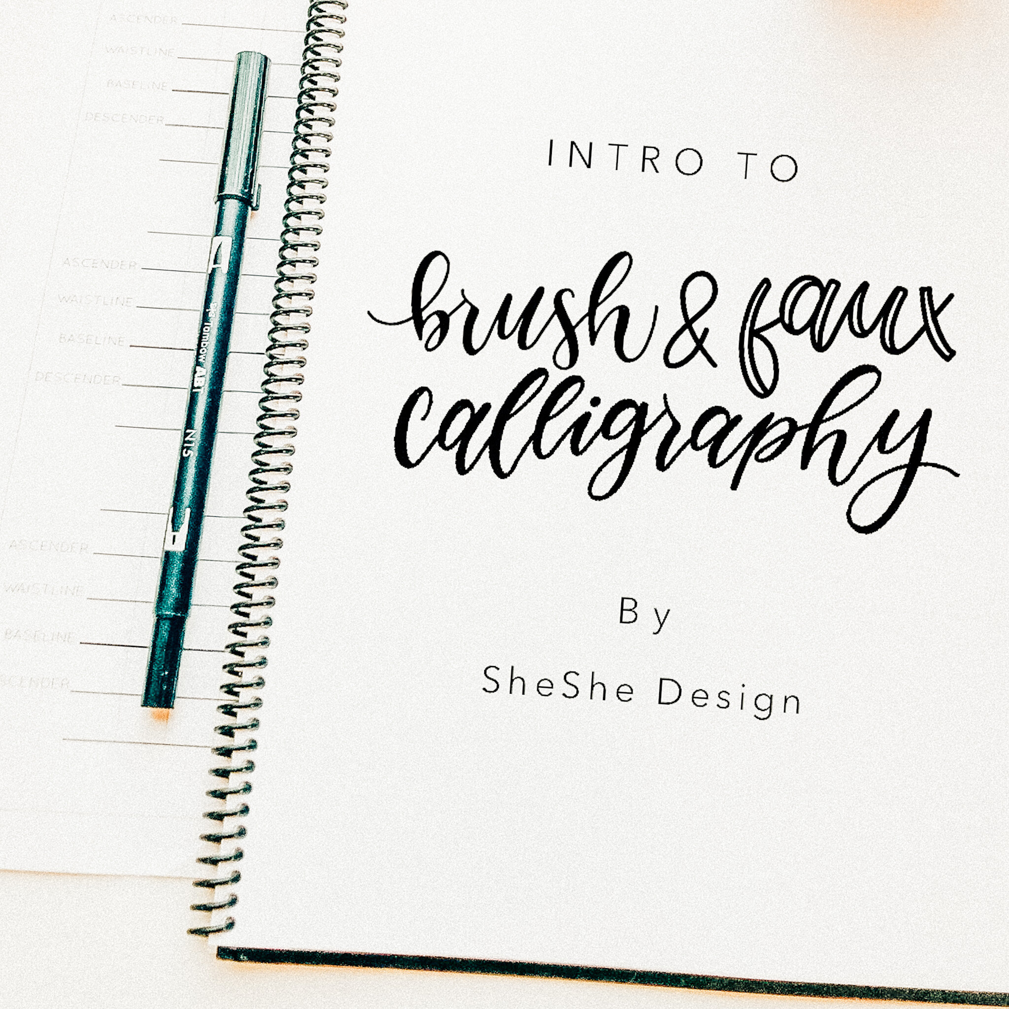 Intro to Brush & Faux Calligraphy Workbook DOWNLOAD — SHESHE DESIGN