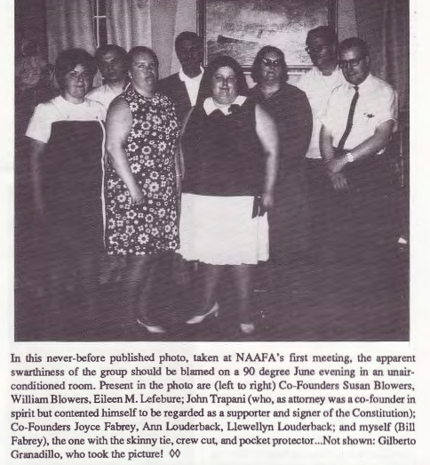 Bill Fabrey and colleagues at the first meeting of the National Association to Aid Fat Americans in 1969.