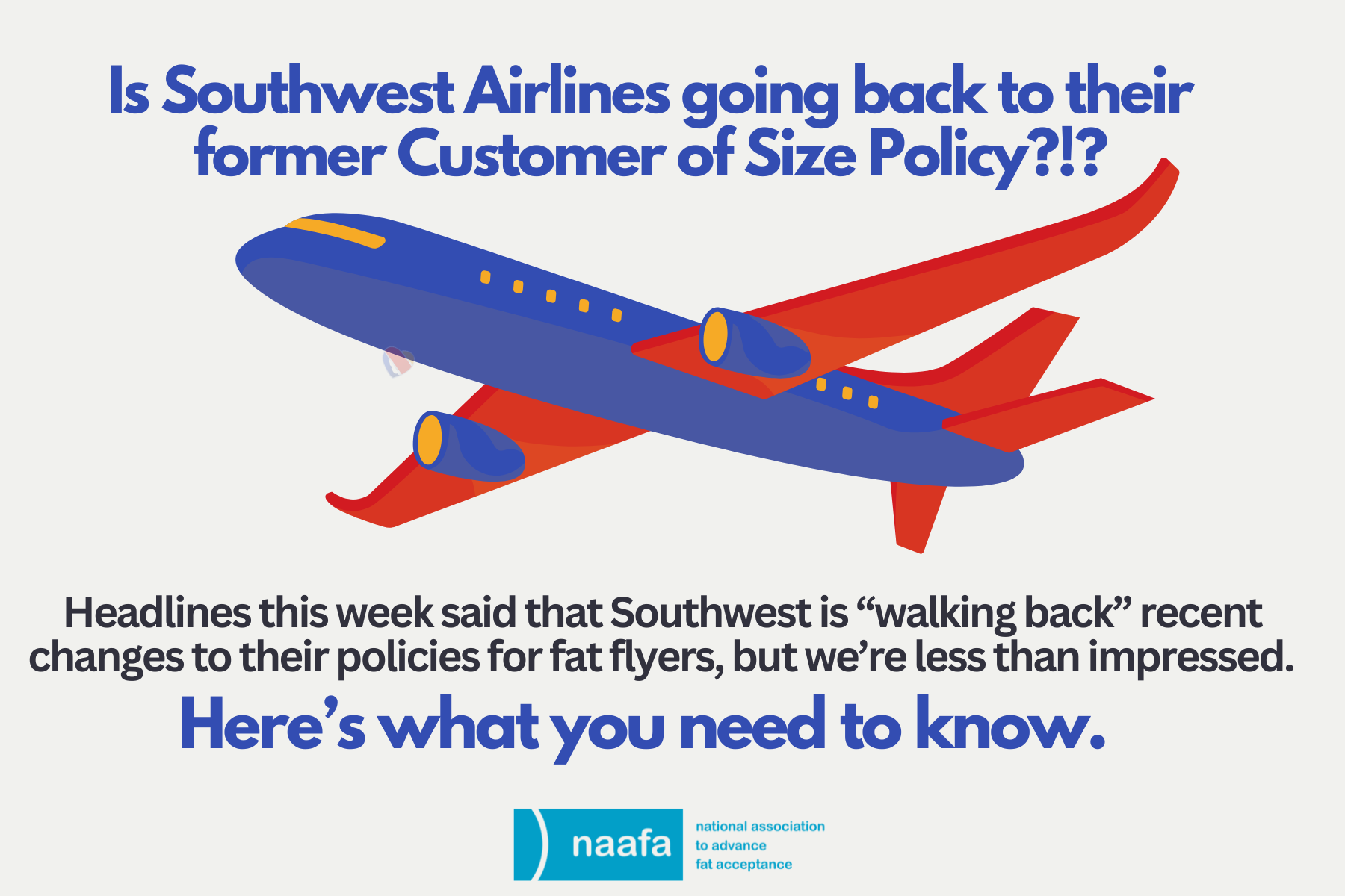 Is Southwest Customer of Size changing back?!?