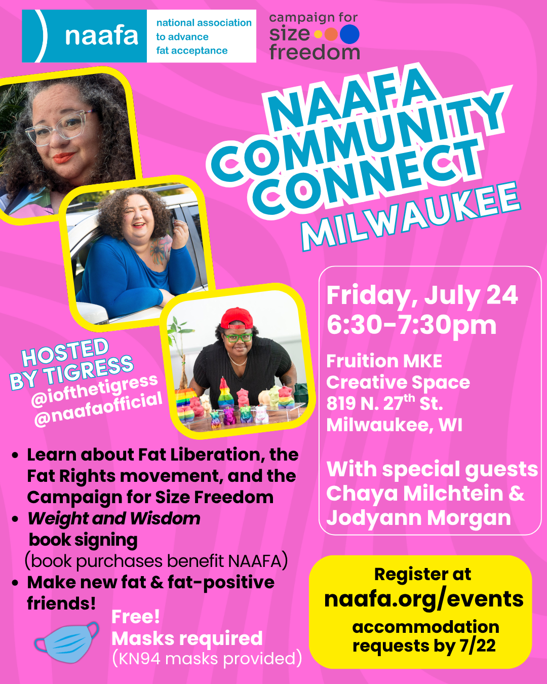 Flyer for NAAFA Community Connect Milwaukee