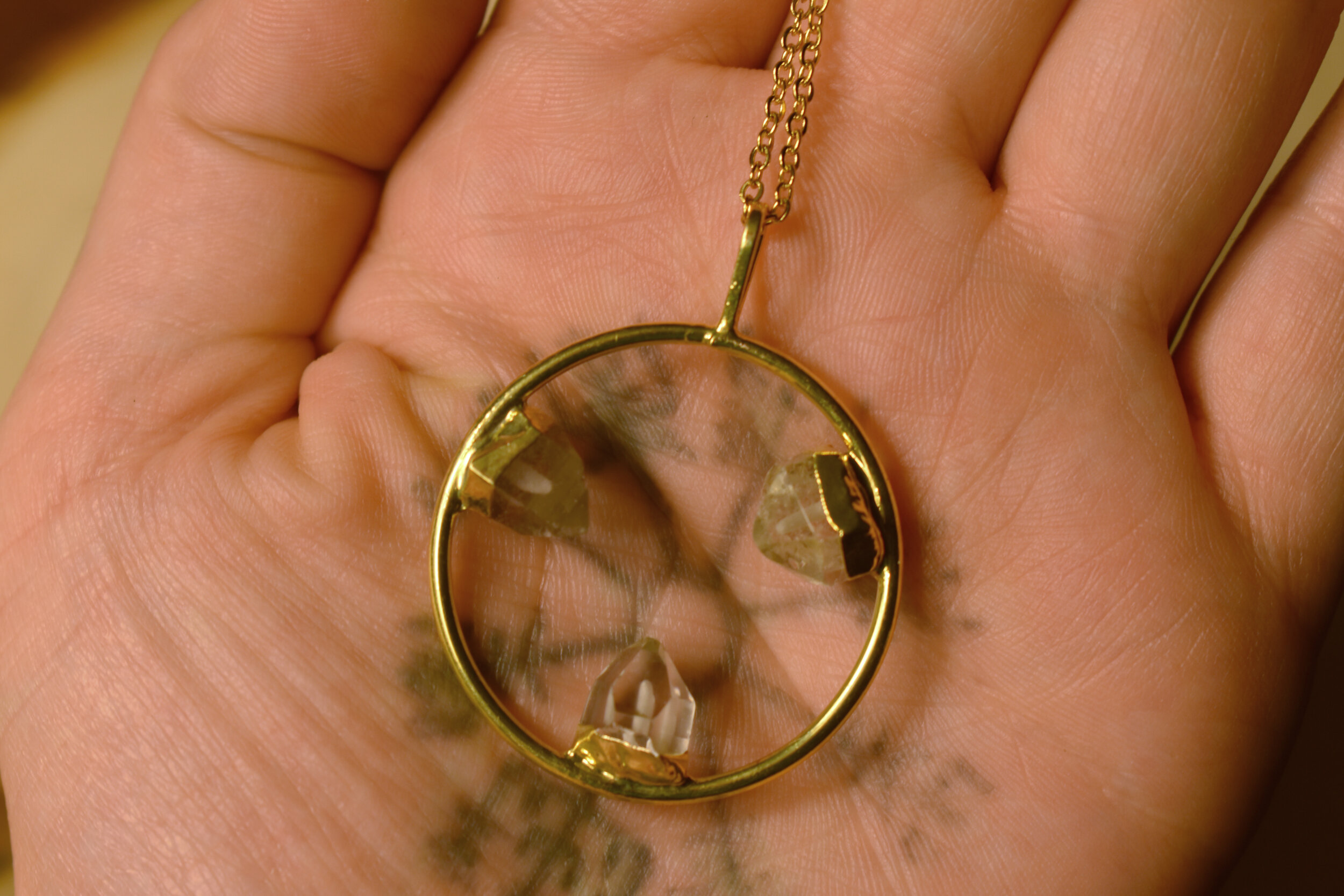 Triple quartz pendant