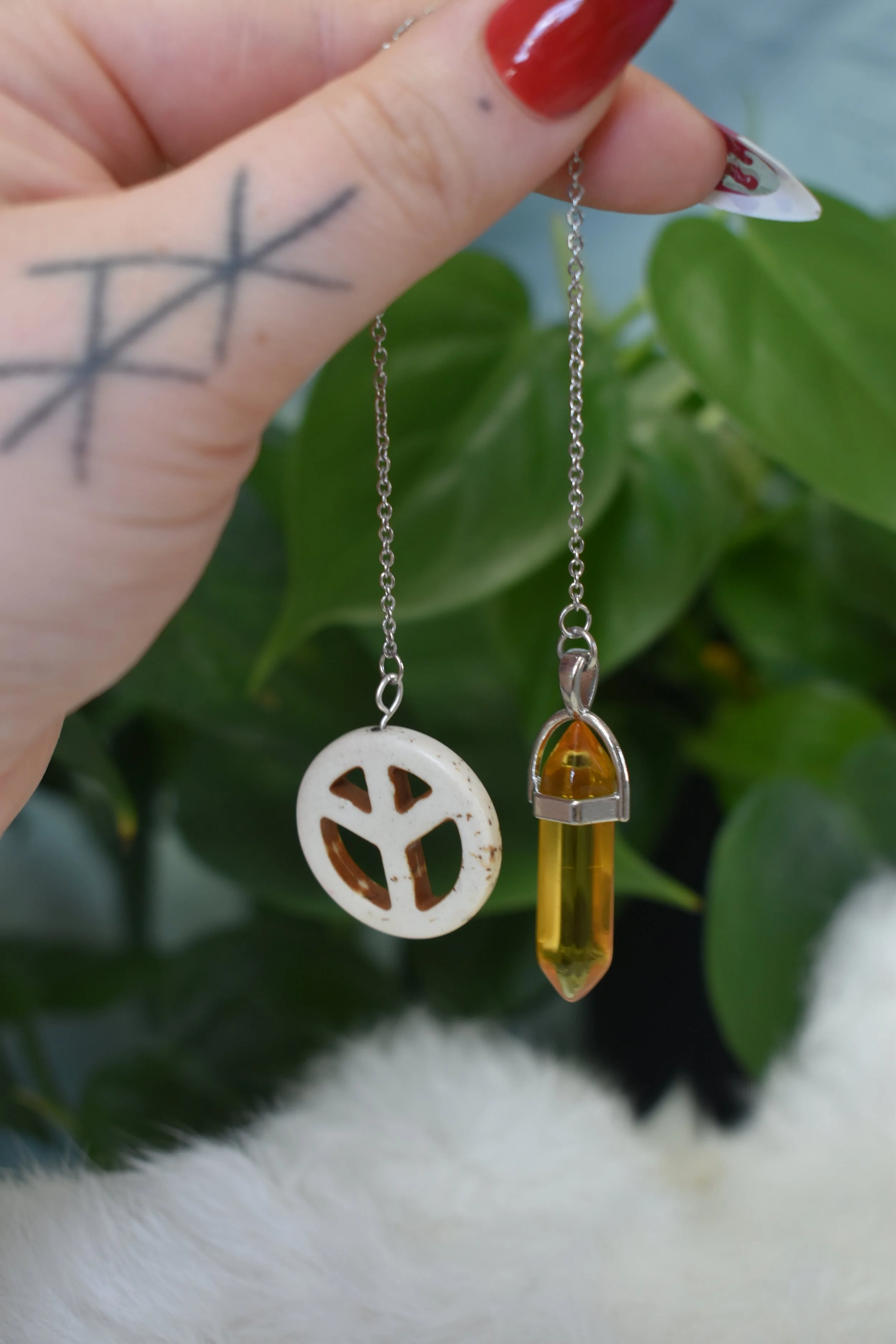 Yellow glass and peace sign