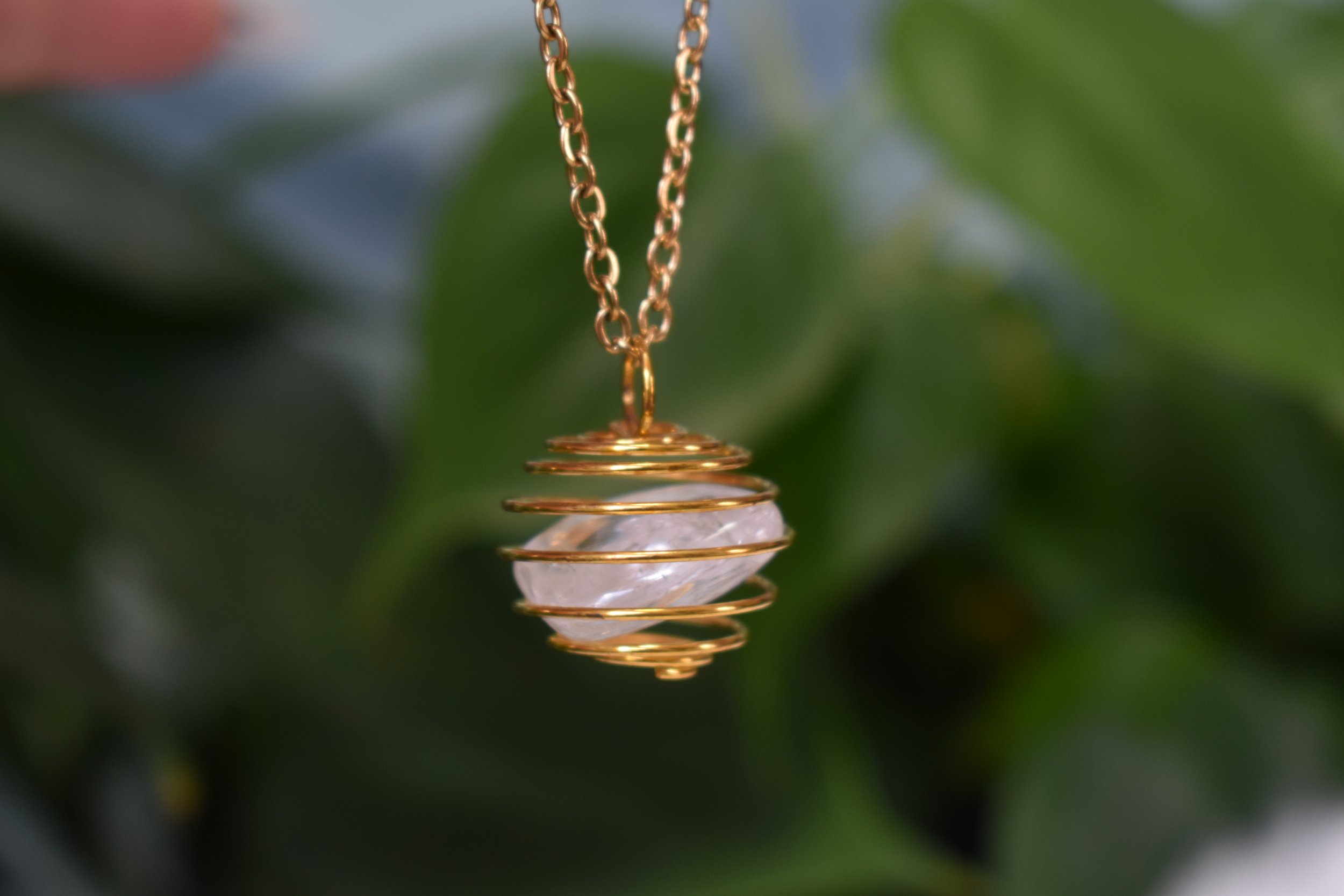 Clear quartz tumble cage