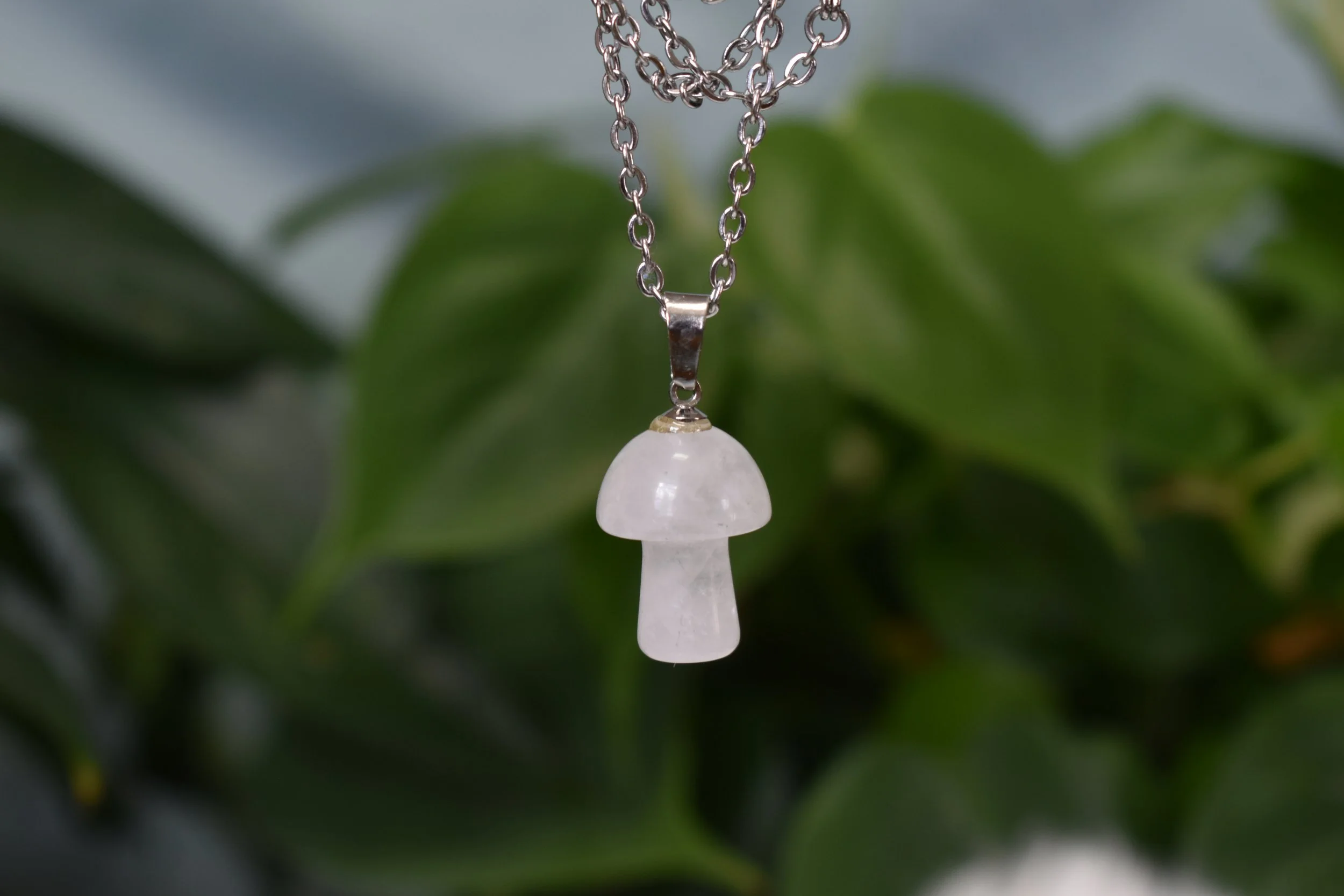 Quartz mushroom necklace