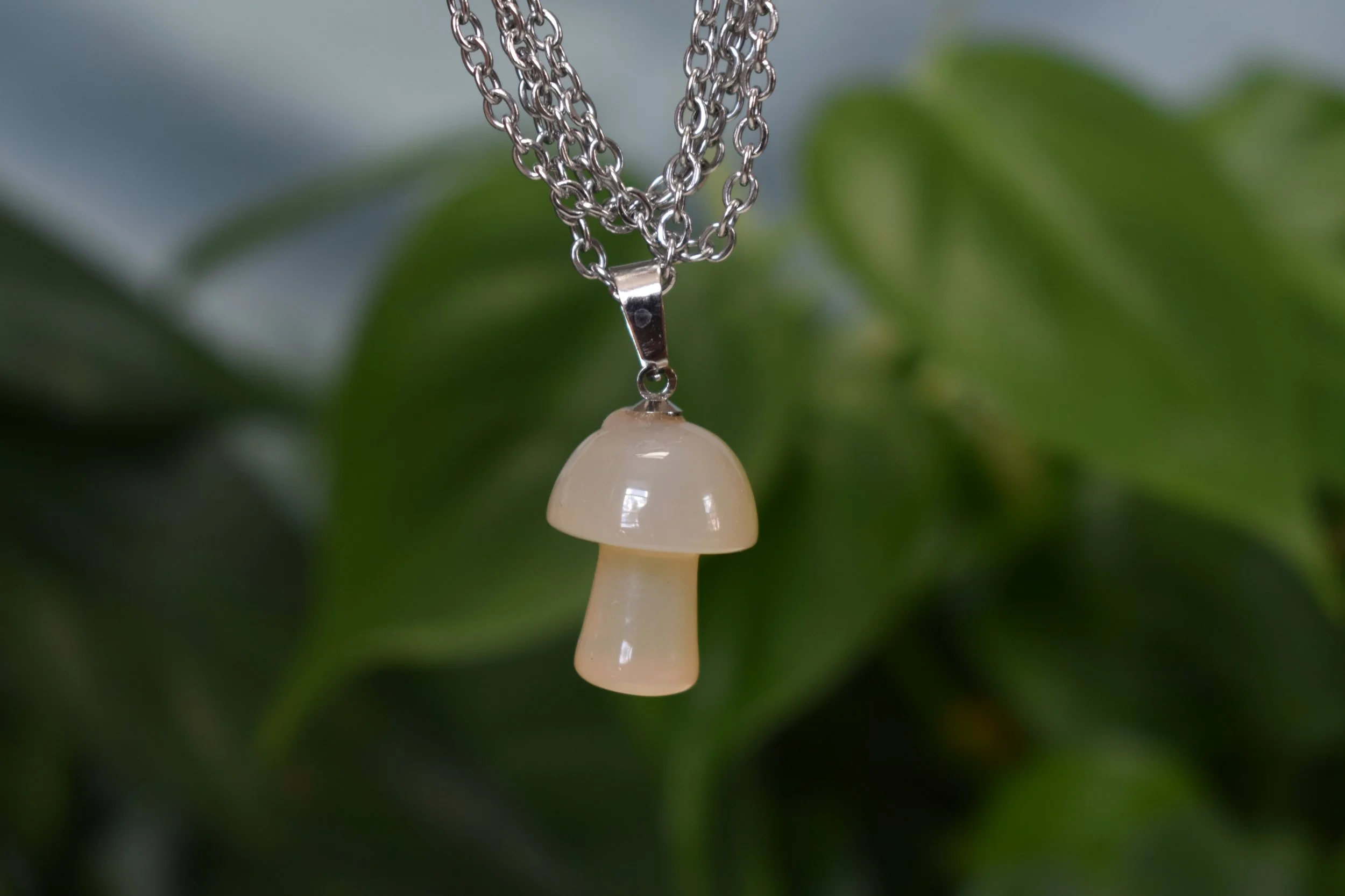 Agate mushroom necklace