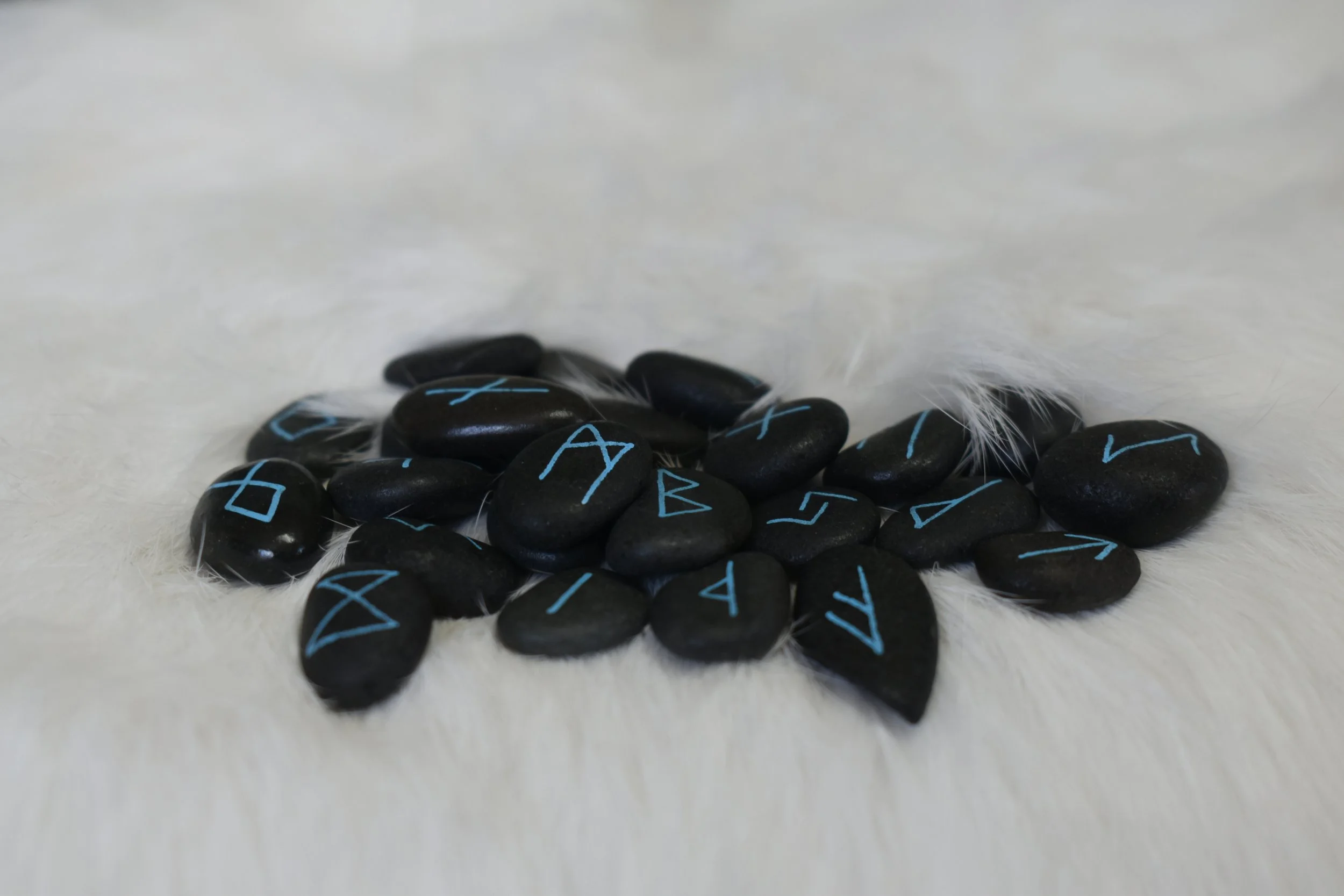 Small river rock runes