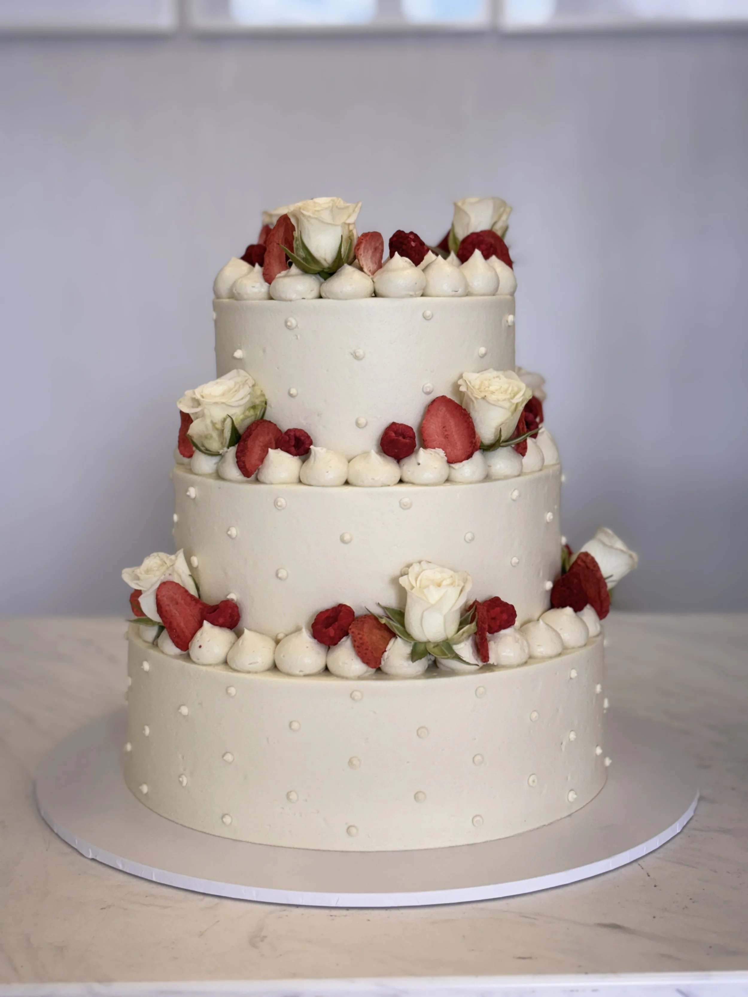 Iced Swiss Dots Cabinet Cake 2 or 3 Tiers