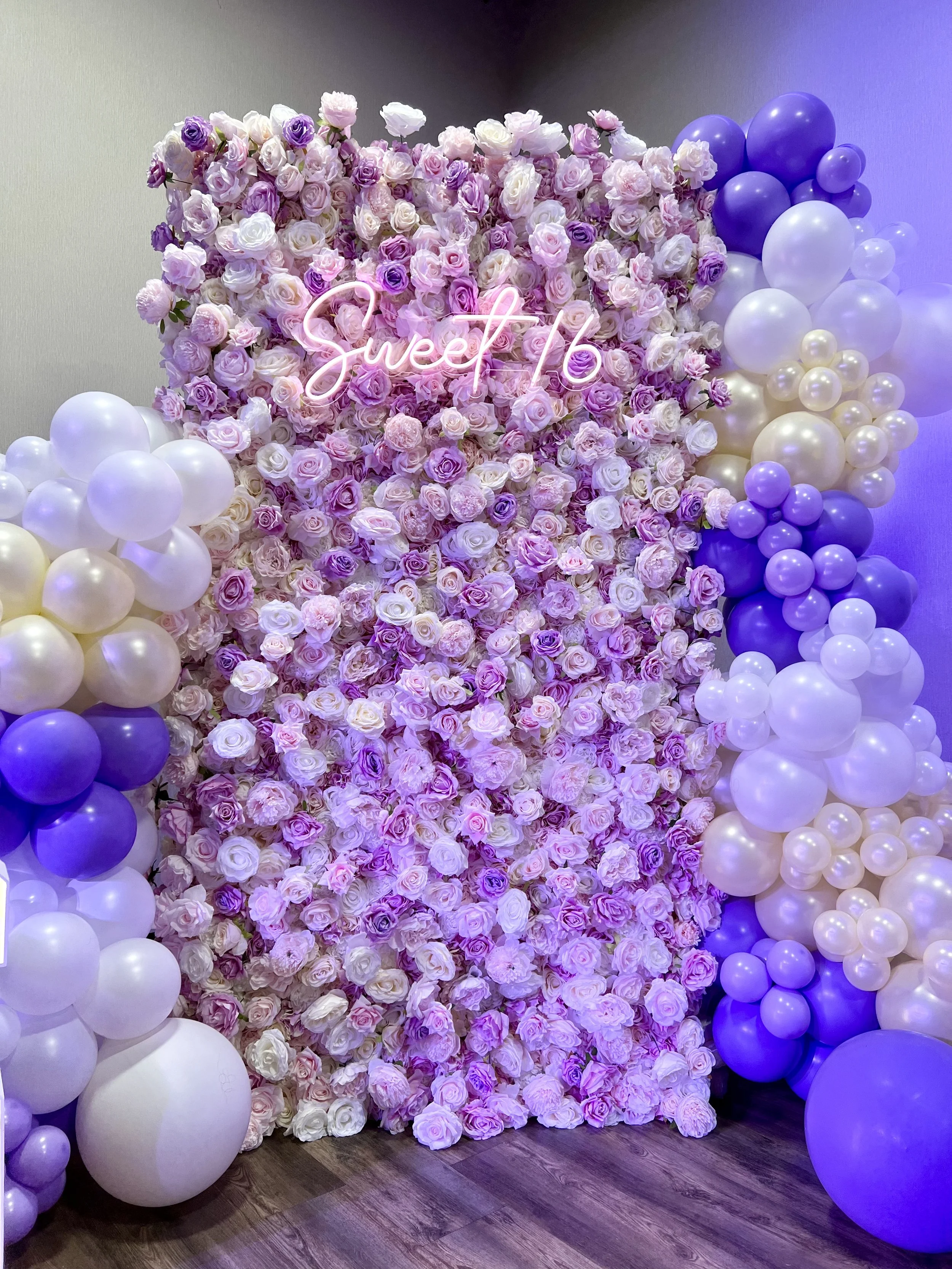 balloon decor Las Vegas Flower Walls Las Vegas balloon garland sweet 16