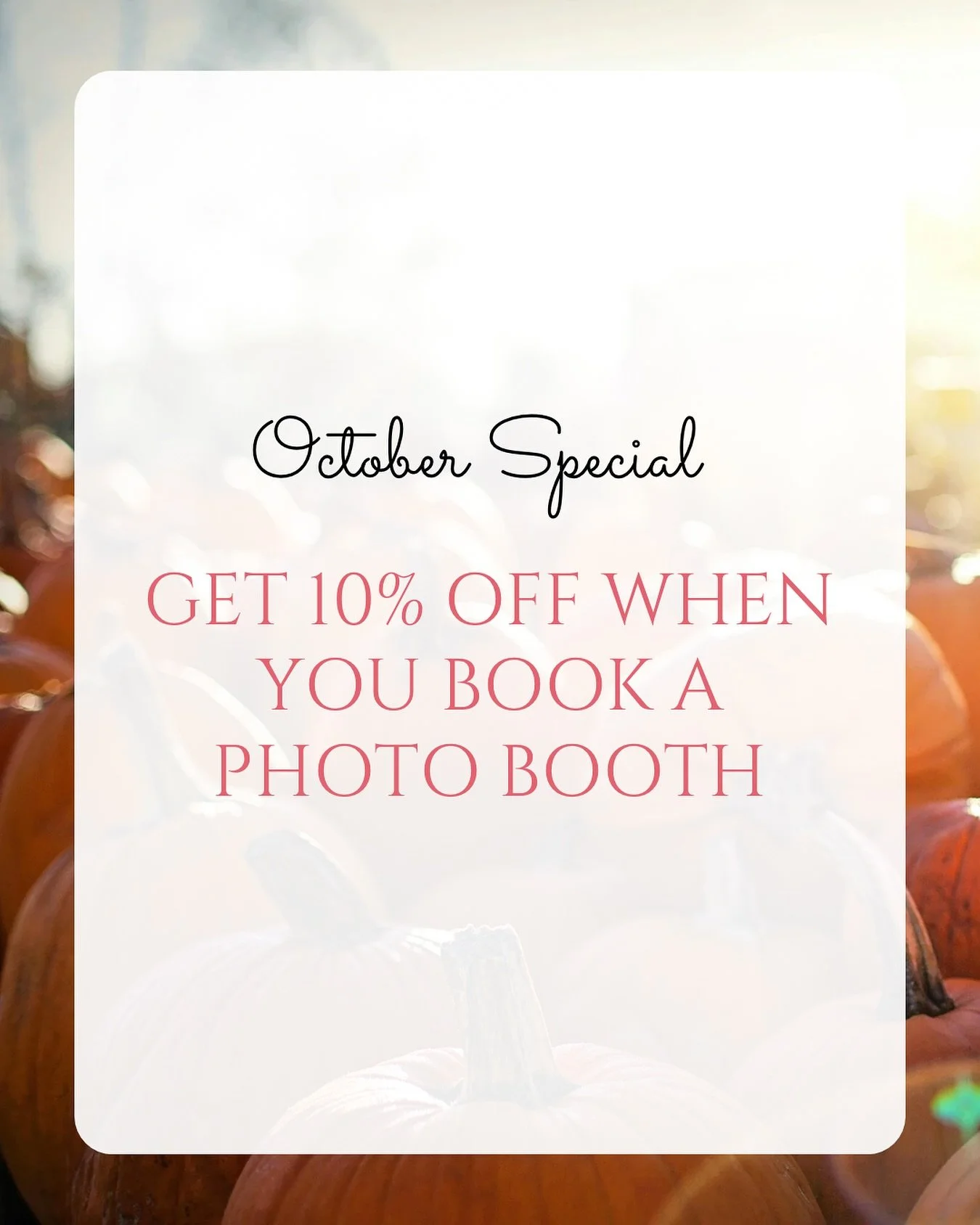 October Special: Get 10% Off when you book a Photo Booth! 📸 Contact us today for more info! Designer Flower Walls #flowerwallslasvegas