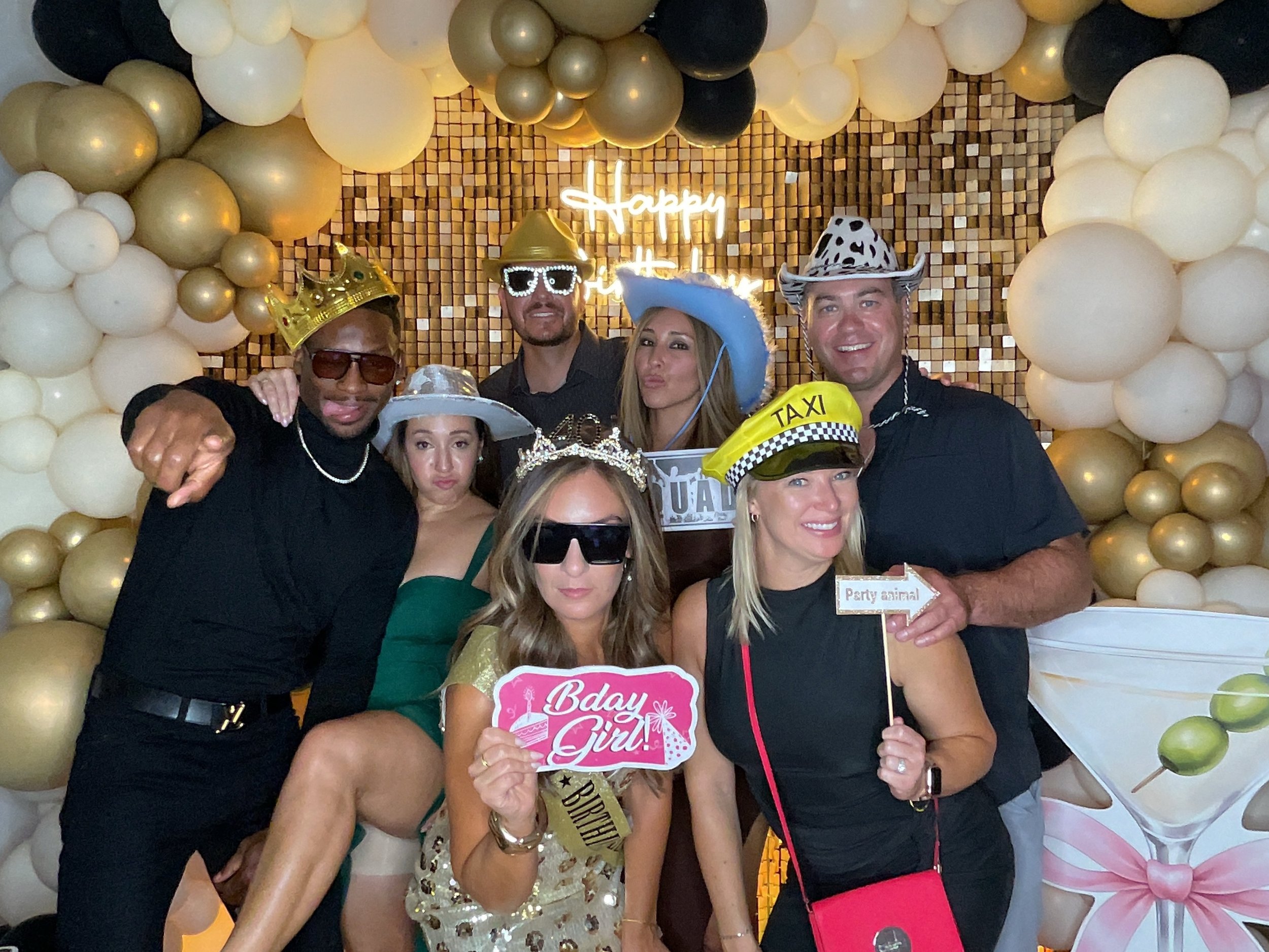 birthday Photo Booth with shimmer wall and props a tini bit older 