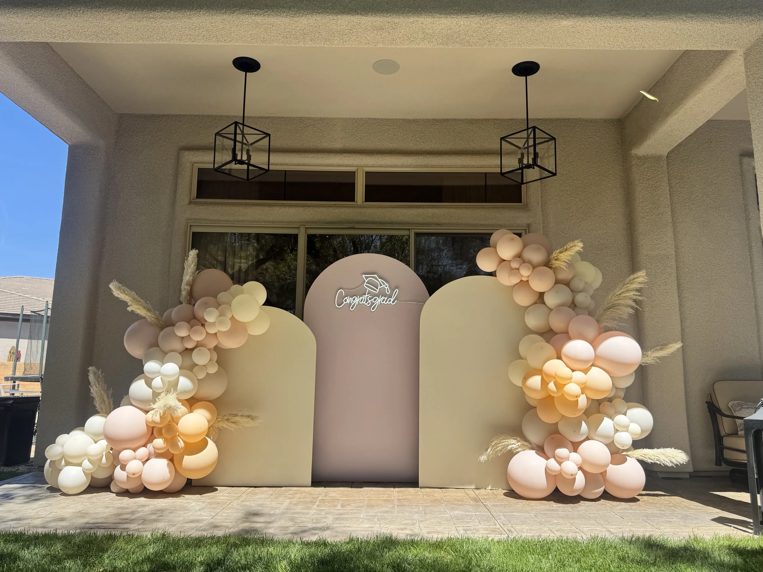 chiara wall and balloon garland party rentals Las Vegas flower walls Las Vegas