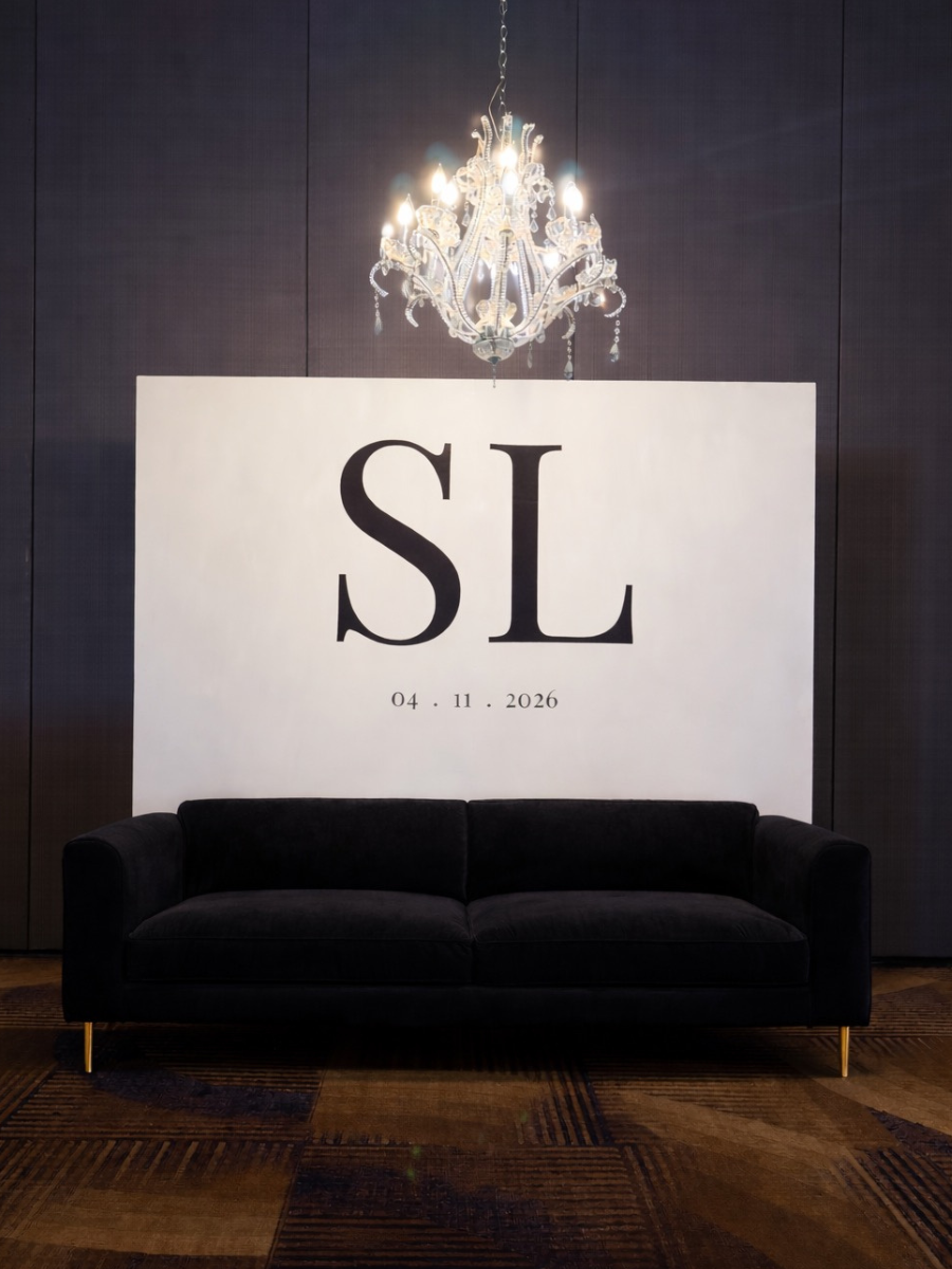 8ft x 8ft wooden backdrop with vinyl decal wedding backdrop flower walls Las Vegas party rentals