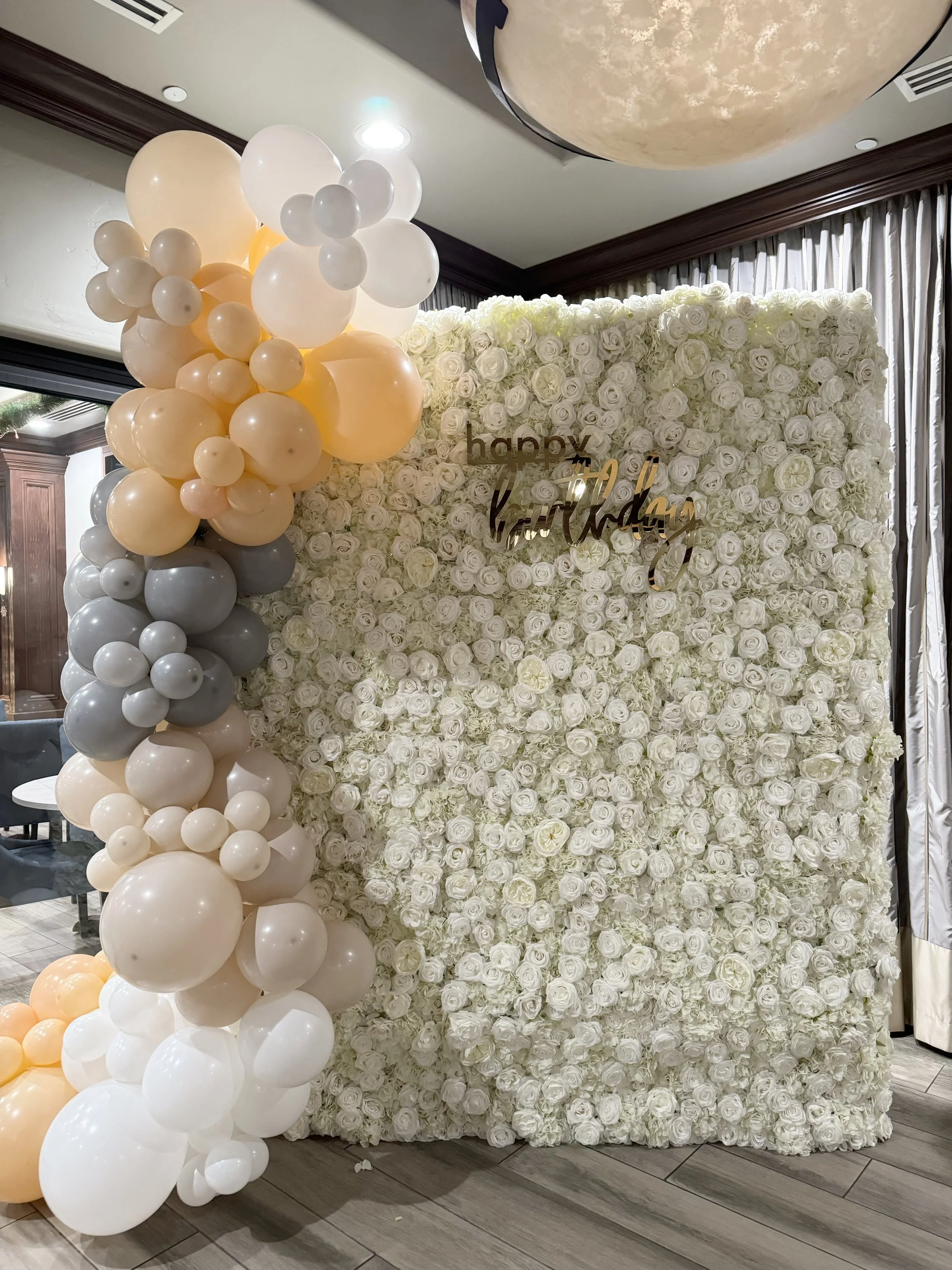 flower wall with balloon garland FLOWER WALLS LAS VEGAS balloon decor