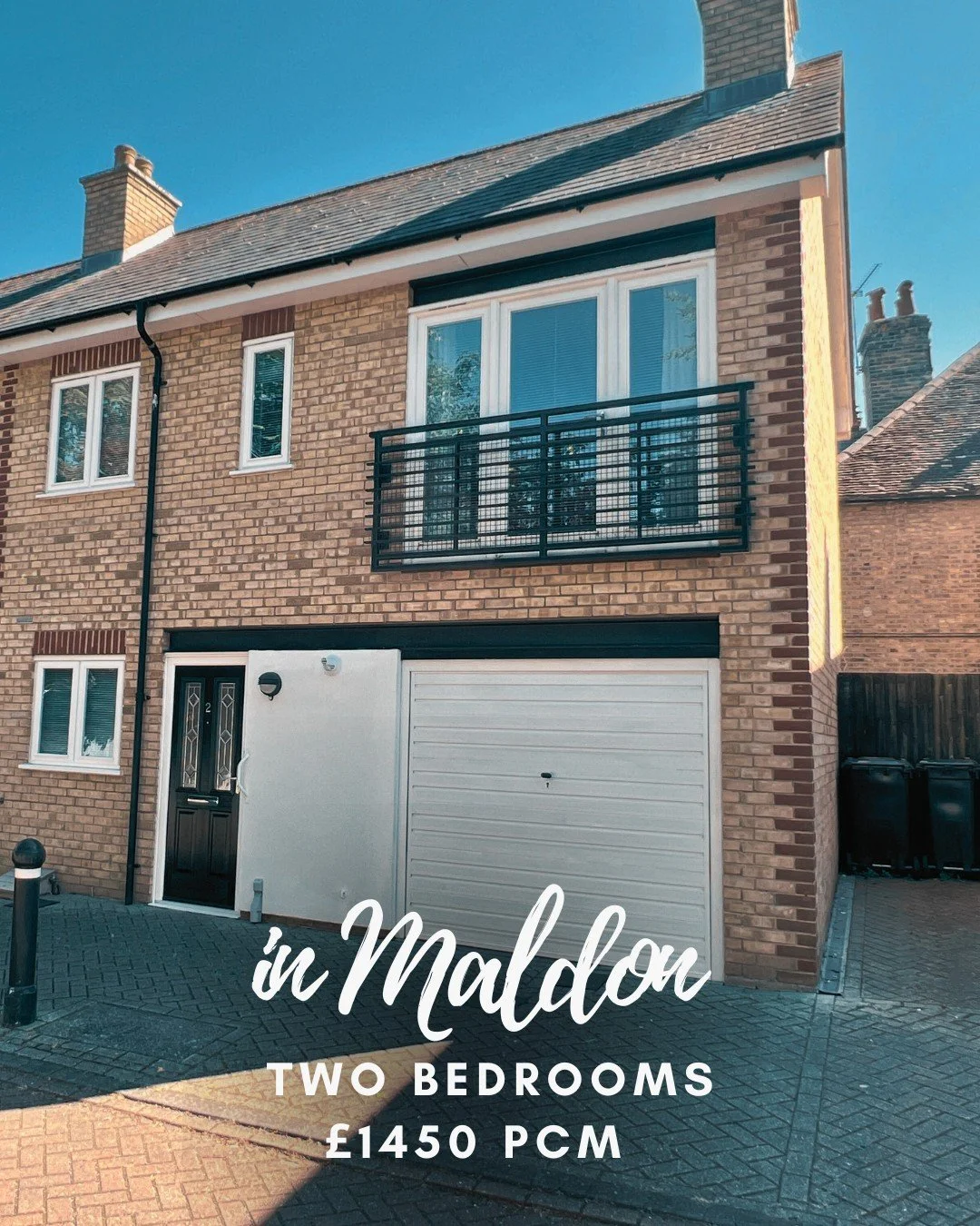Maldon Lettings are delighted to offer for rental this modern two bedroom end terraced property which is situated in the centre of Maldon. The property benefits from two double bedrooms, en-suite to master and a small courtyard garden and garage park