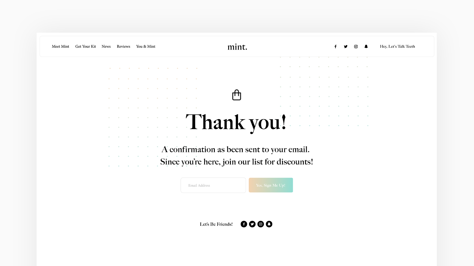 Custom Order Confirmation Page