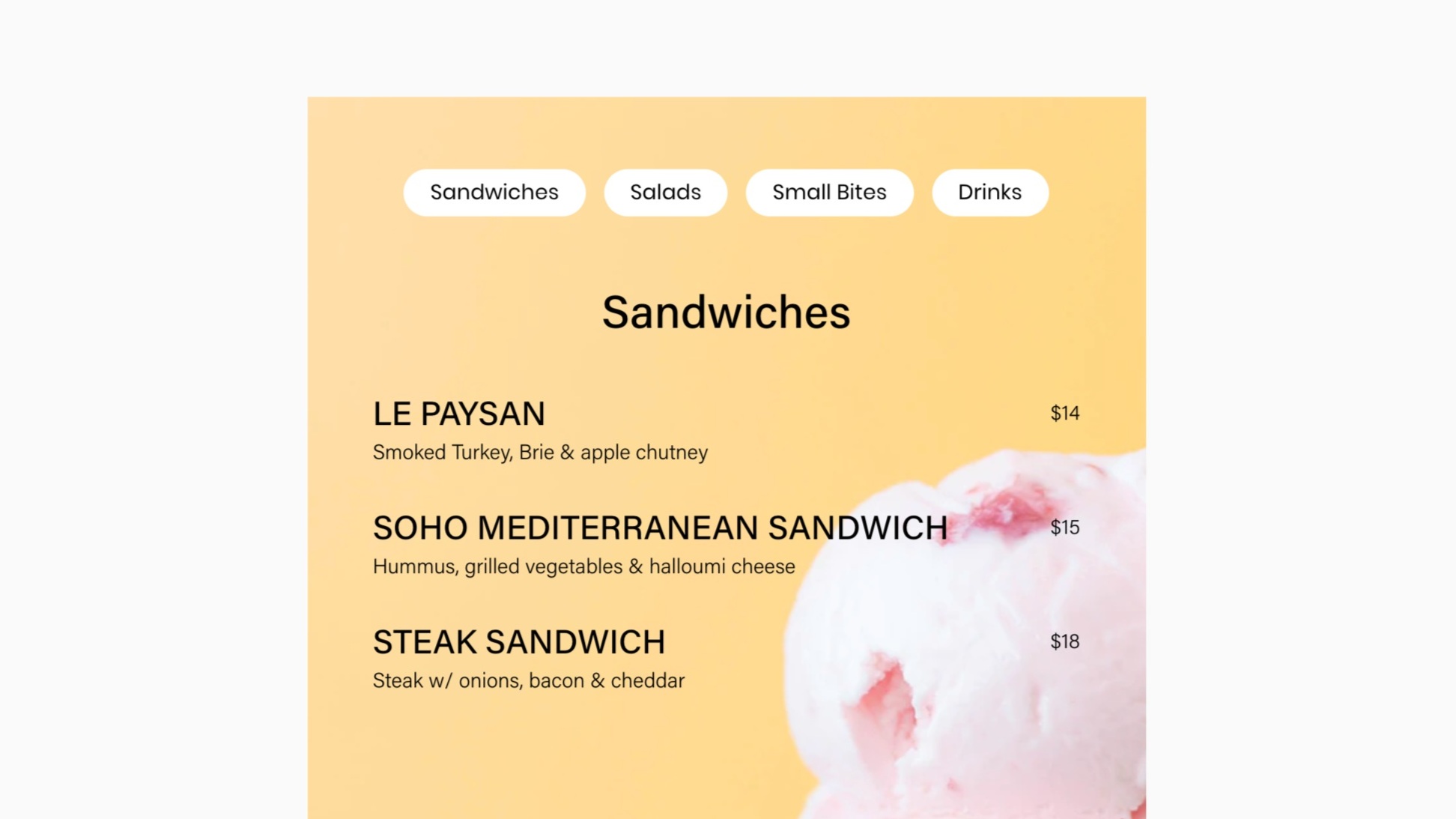Your Own Menu Block Background