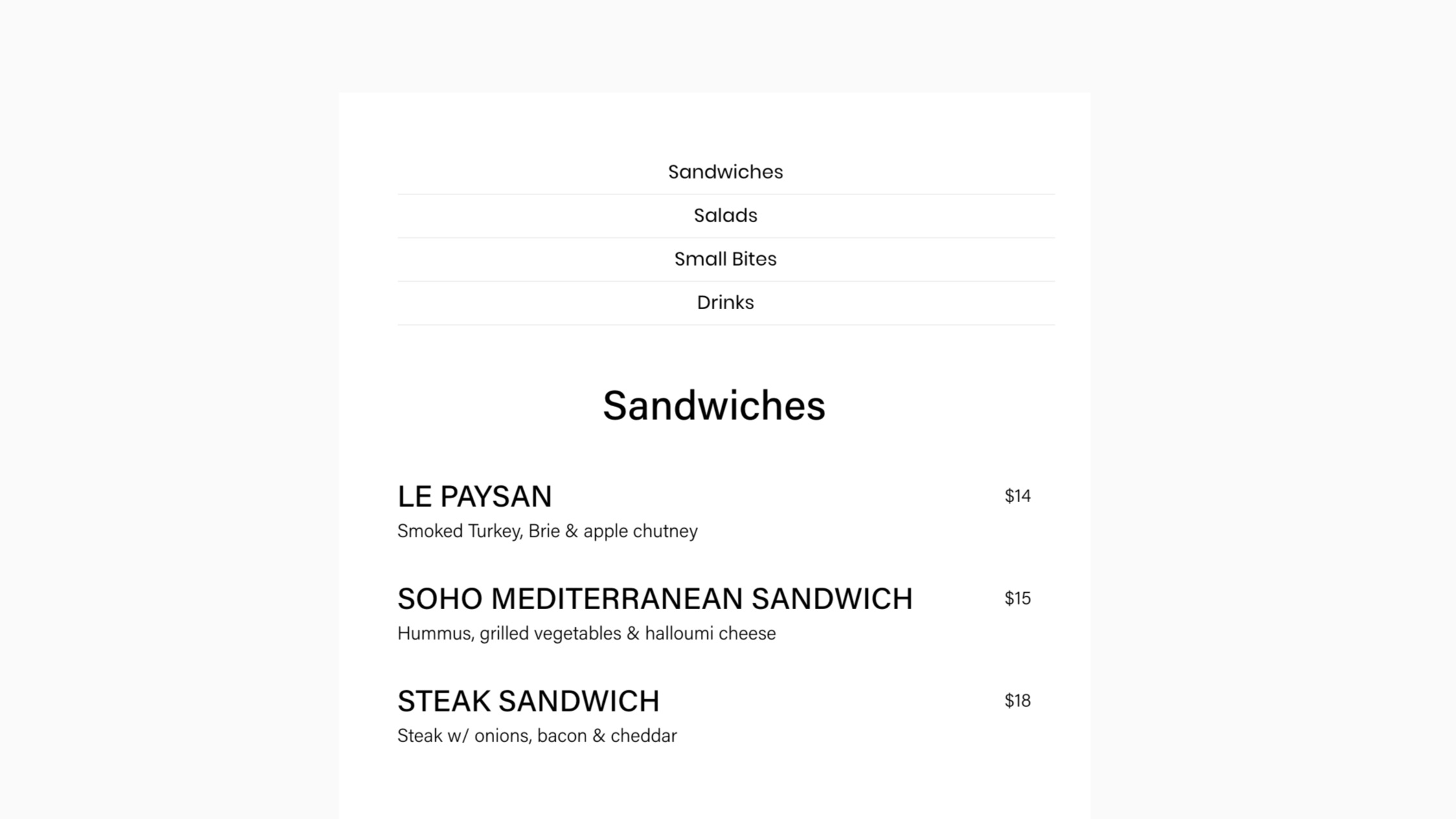 Simple &amp; Stacked Menu Block Links