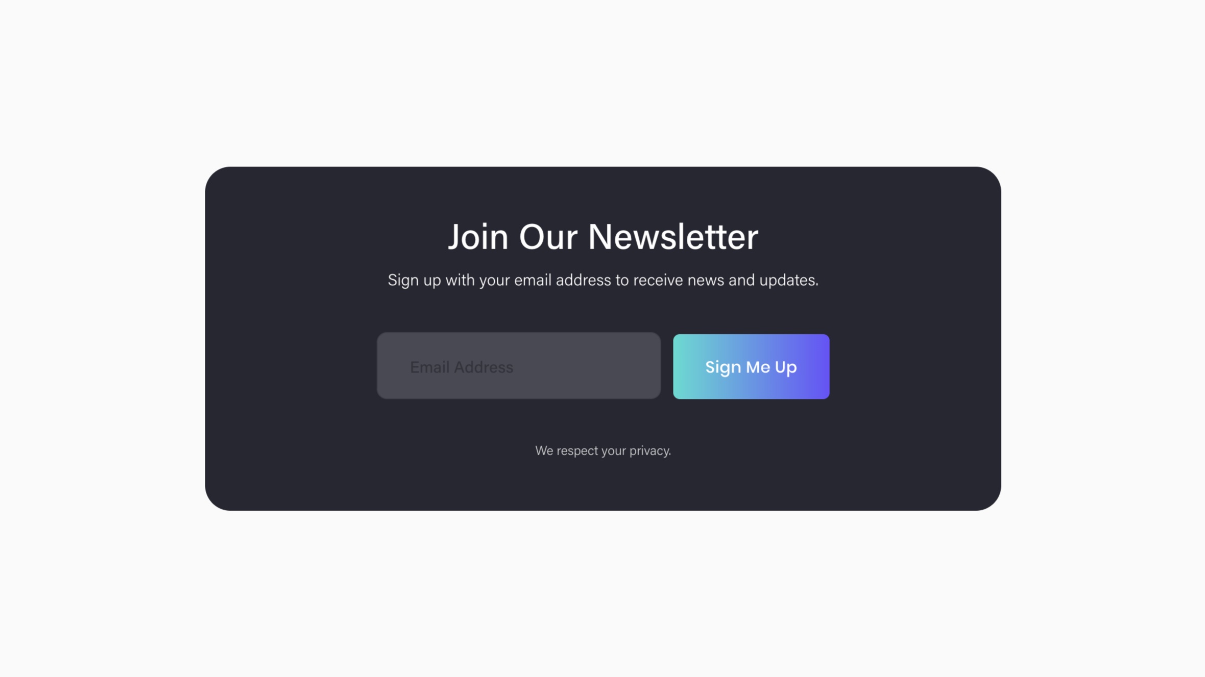 Neon Night Newsletter Block