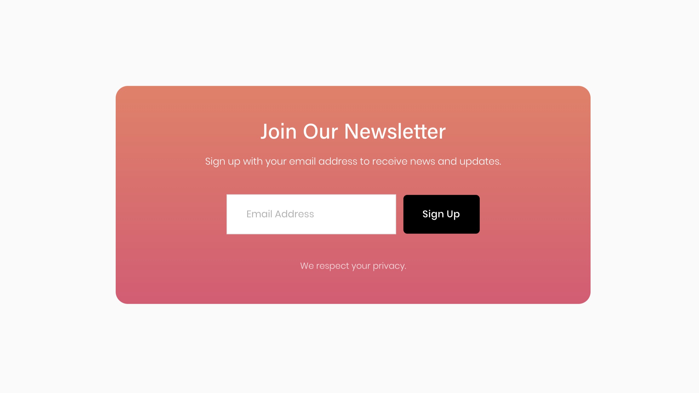 Gradient Newsletter Block