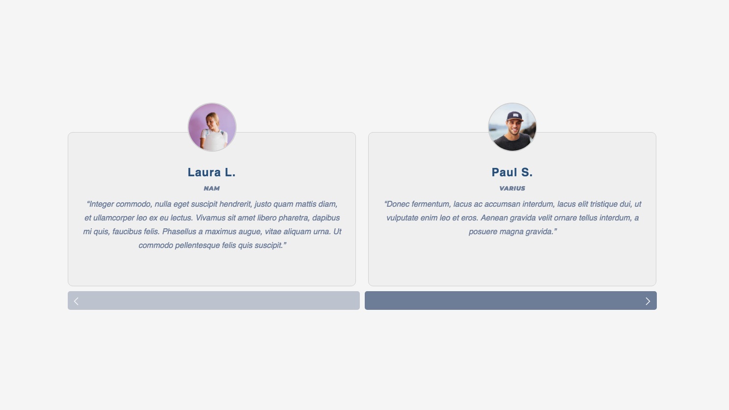 Circle Headshot Testimonial Carousel