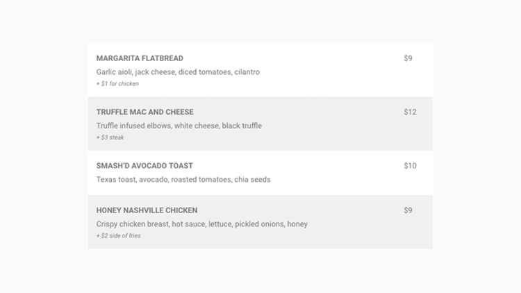 Text Block Menu