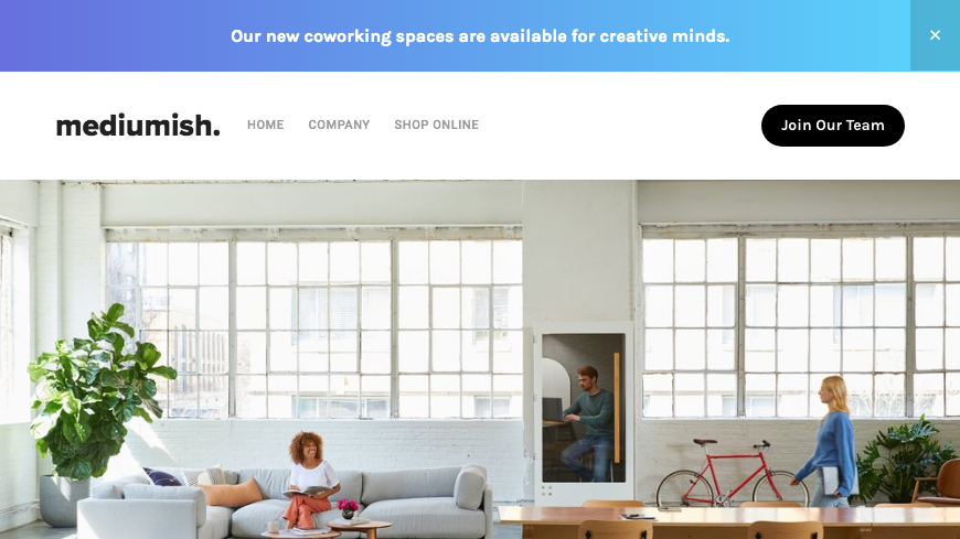 Gradient Announcement Bar