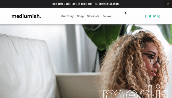 Announcement Bar Hover Color