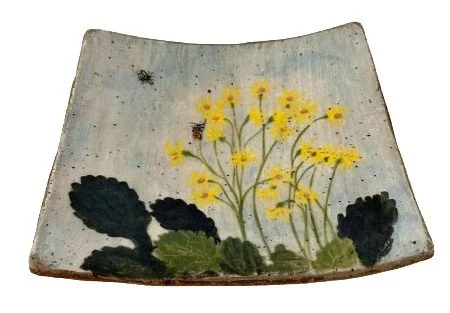Yellow Flower Plate | Stoneware | 7.5 x 7 | 150.