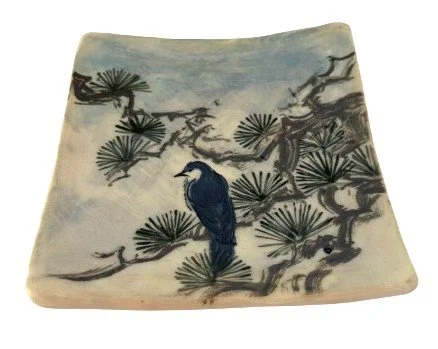 Bird on Branch Plate | Stoneware | 6.5 x 6.75 | 150.