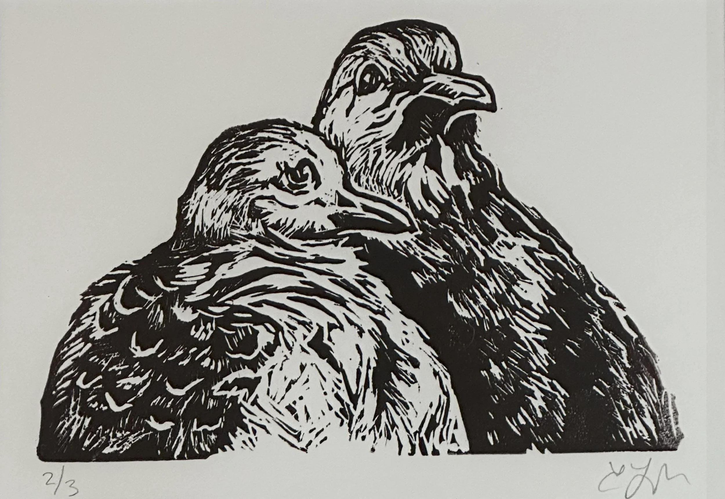 Love Birds | Woodblock Print | 9.5 x 11.5 | 150.