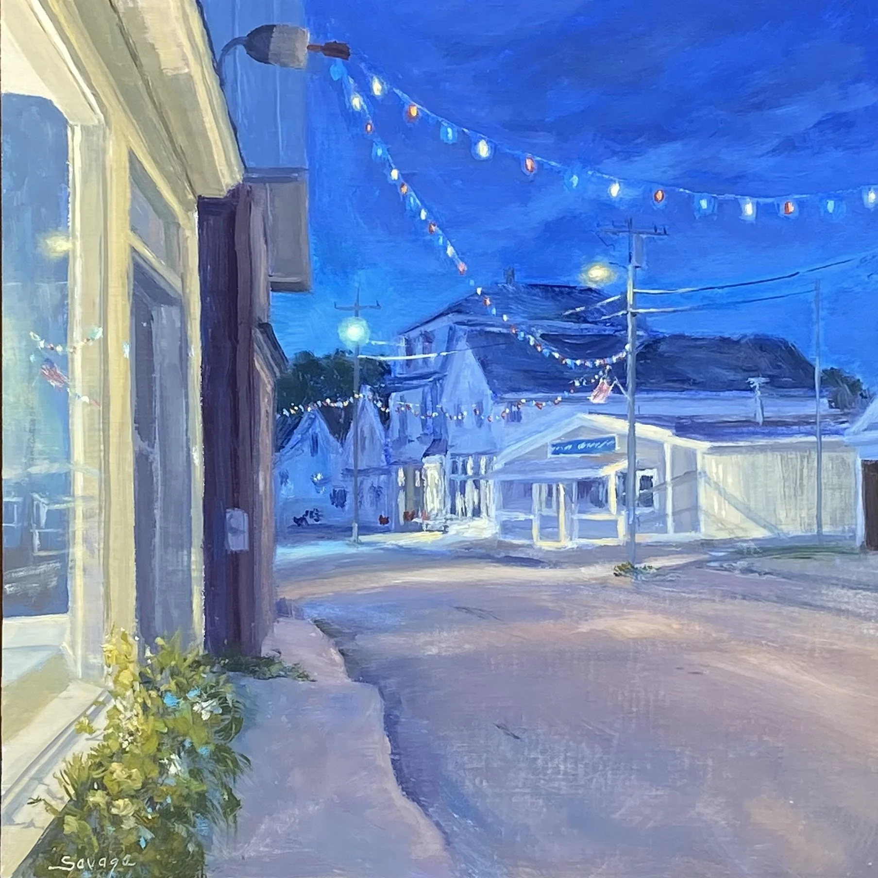 Night Lights | Oil on Linen Panel | 12 x 12 | 800. | SOLD