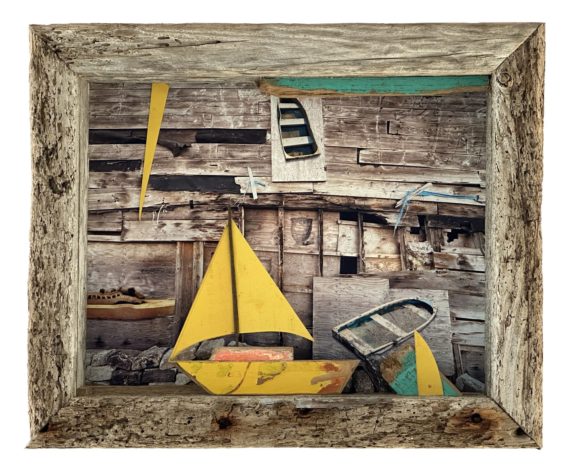 Yellow Sails | Mixed Media, Photography | 13 x 11 x 2 | 1100.