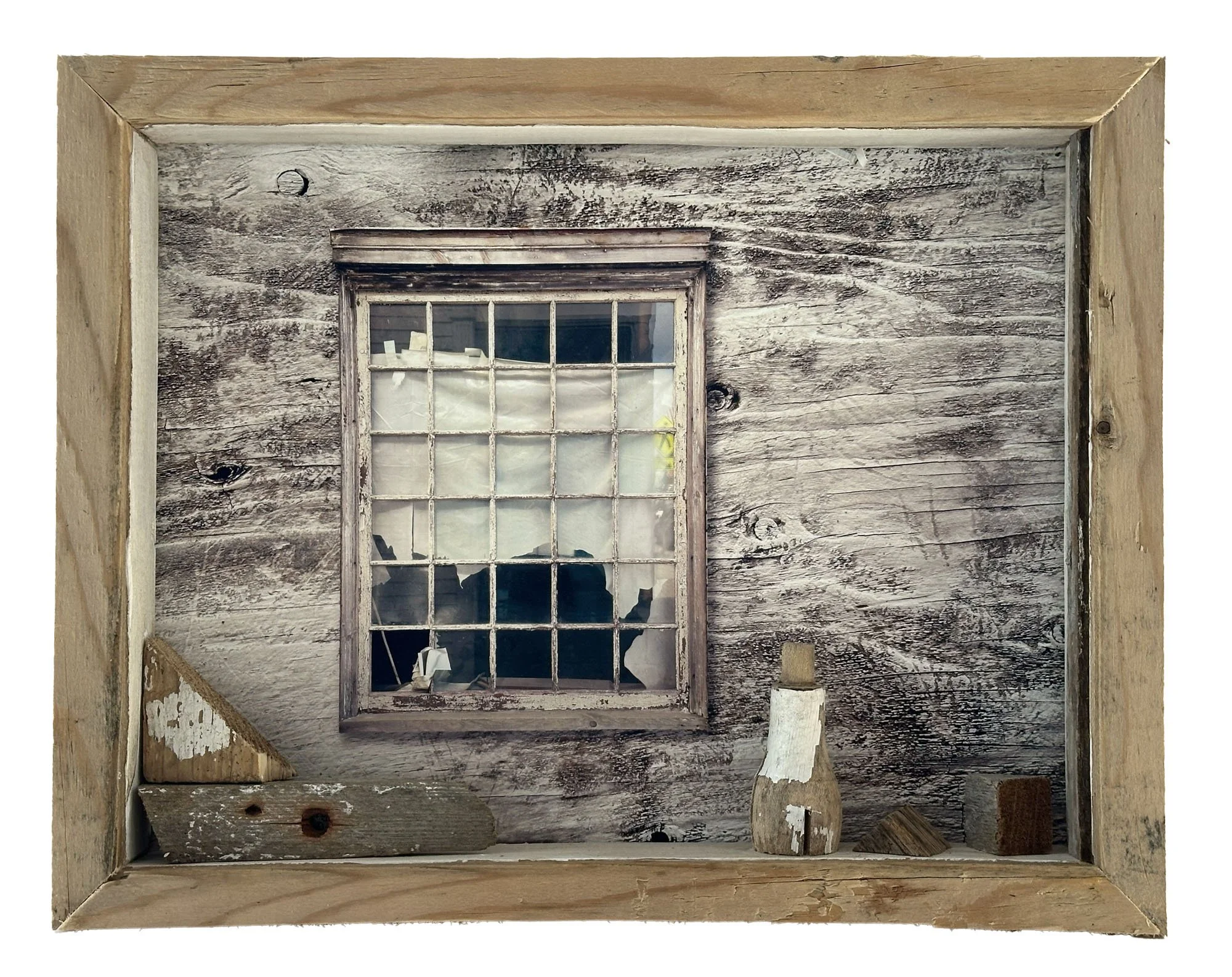 Torn Window shade | Mixed Media, Photography | 13 x 10 x 1.5 | 900.