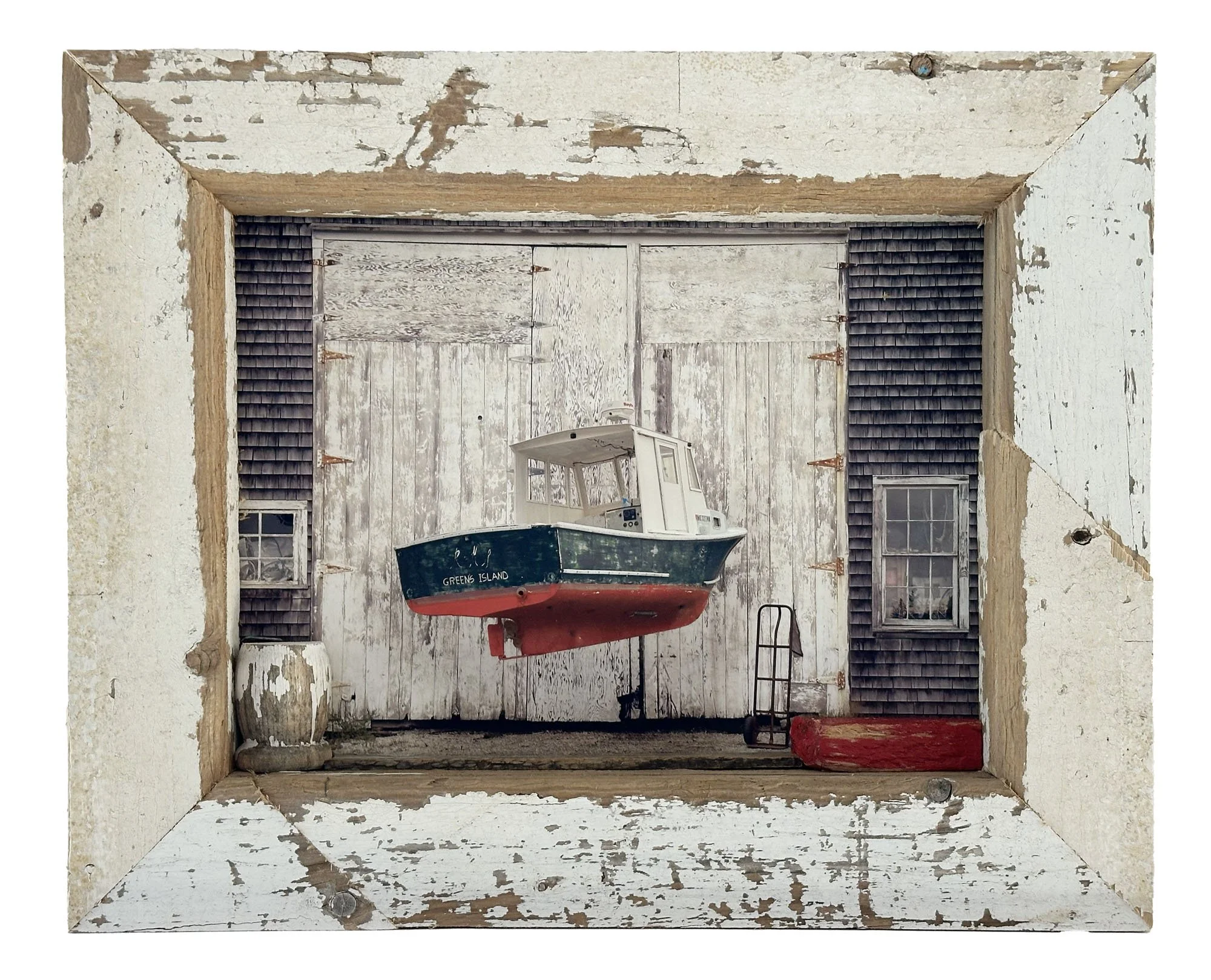 Greens Island Boat at Hopkins | Mixed Media, Photography | 9.5 x 12 x 1.5 | 850. | SOLD
