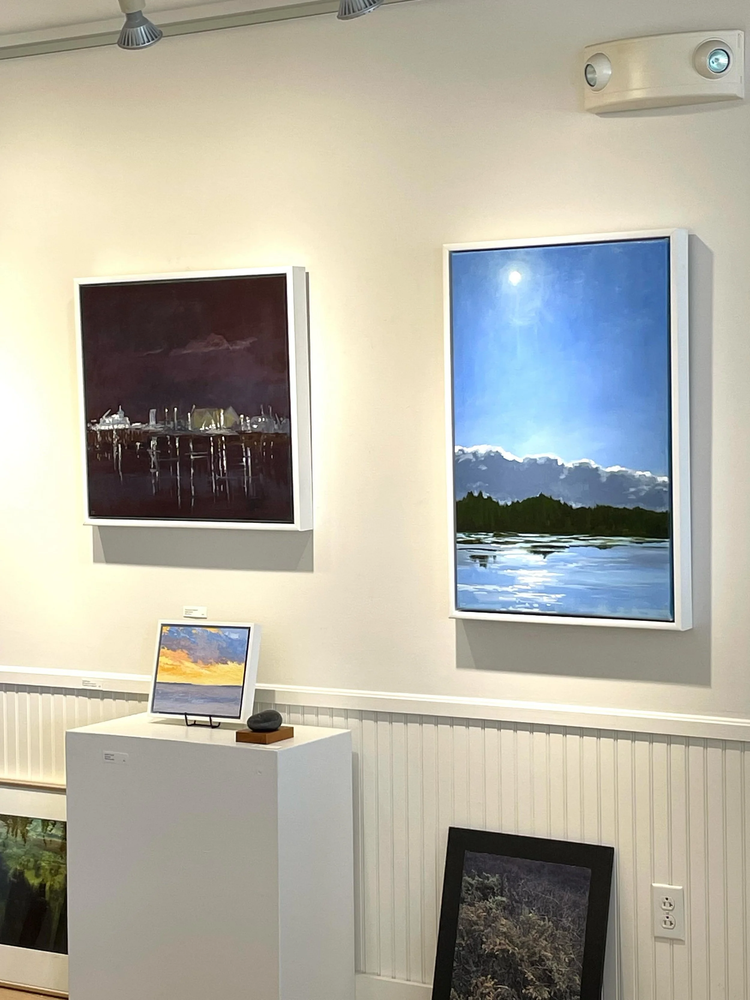 As so many of you know, this was a very long and challenging winter, finding my way after the loss of my beloved Phil. Which makes me especially pleased to have two new paintings on the wall for our upcoming First Friday opening. We look forward to w