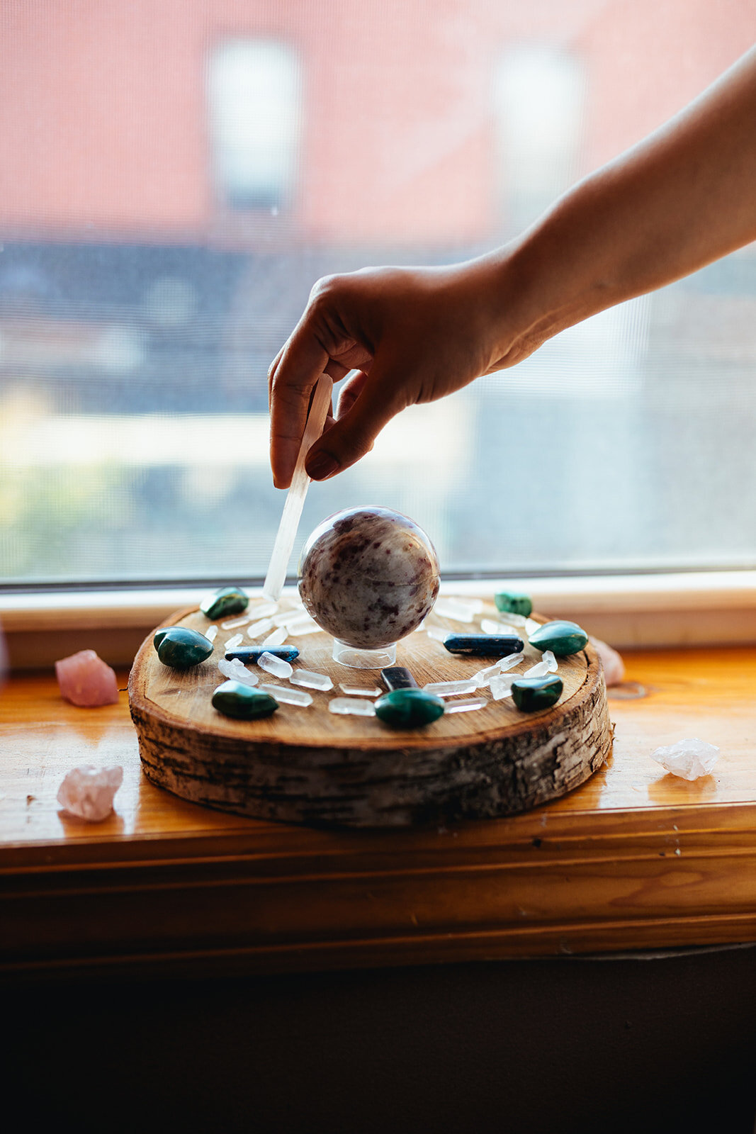 Crystals used in a marriage ritual at Marlow Events in Brooklyn NYC Shawnee Custalow Queer Wedding Photographer