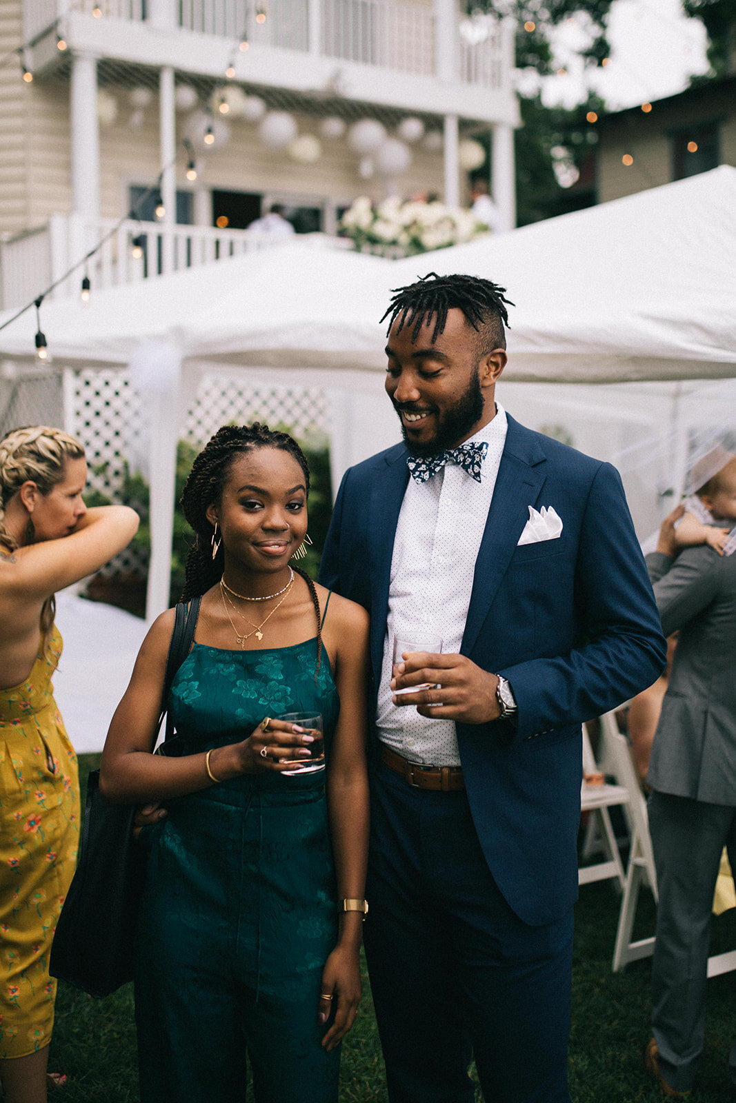 Black couple before Annapolis wedding MD Shawnee Custalow Queer Wedding Photographer