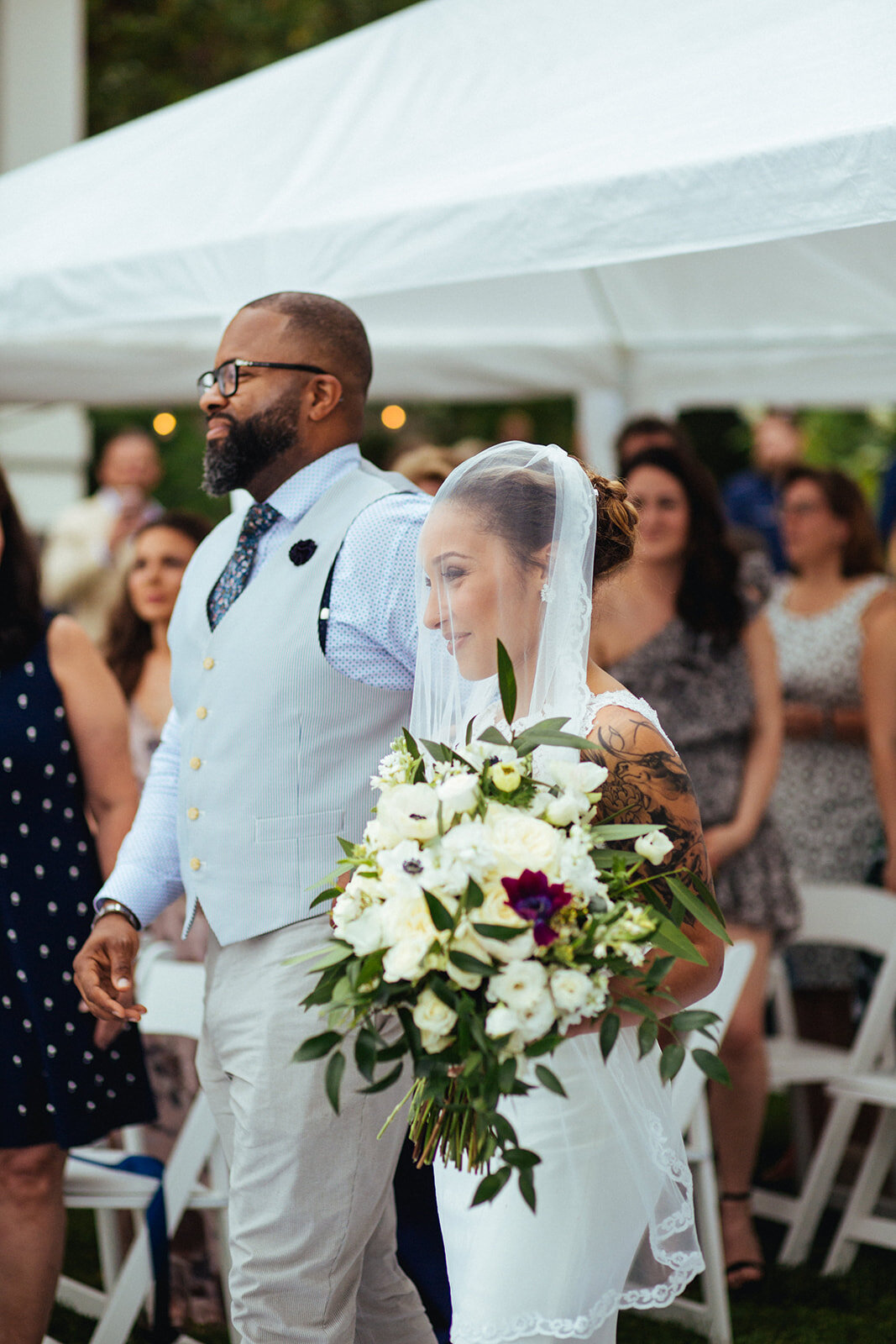 Future spouse escorted down the aisle in Annapolis MD Shawnee Custalow Photography