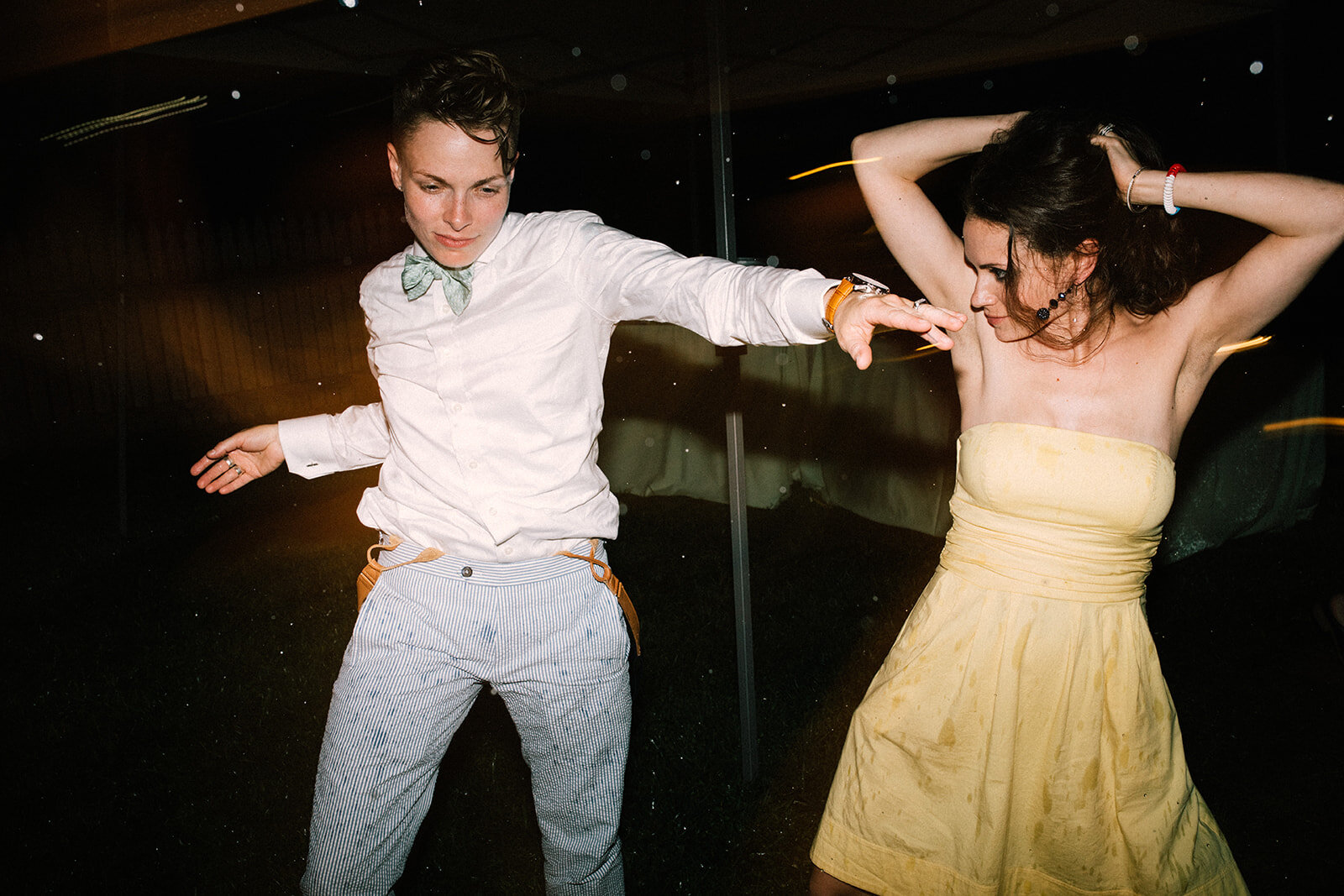 Newlywed and wedding guest dancing in Annapolis MD Shawnee Custalow Photography
