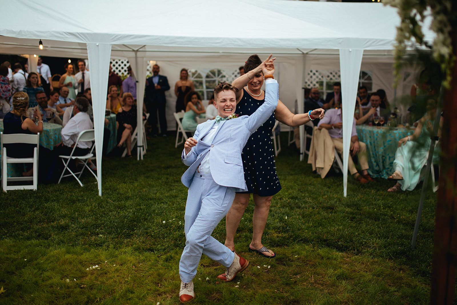 Newly married spouse dancing with mother in Annapolis MD Shawnee Custalow Photography