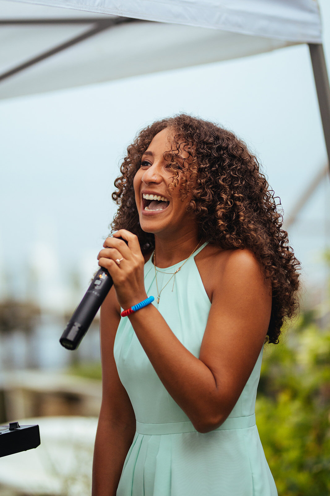 Guest speaking at Annapolis wedding reception MD Shawnee Custalow Photography