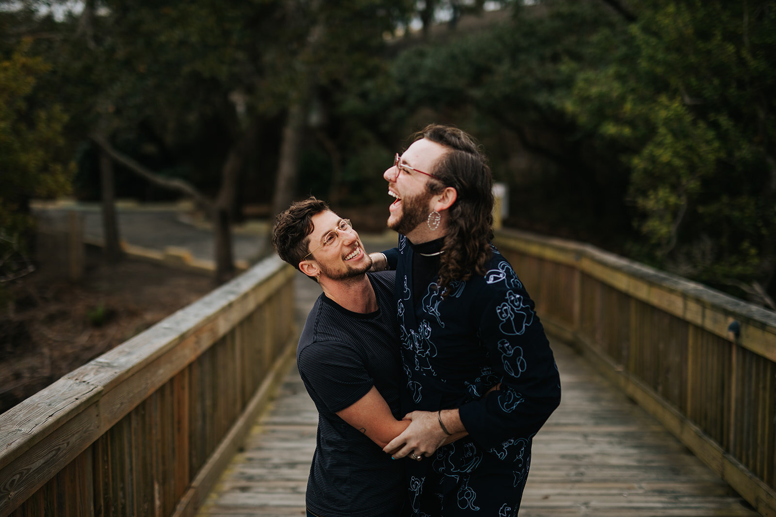 Happy couple in Virginia Beach Shawnee Custalow queer photography