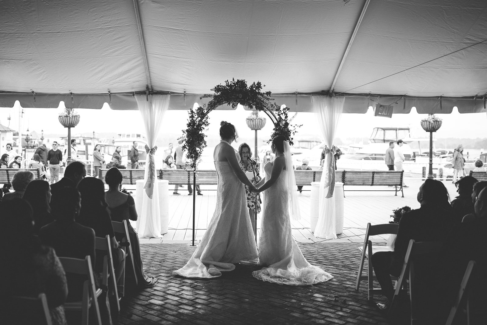 LGBTQ couple getting married at Torpedo Factory Alexandria VA Shawnee Custalow Wedding Photography