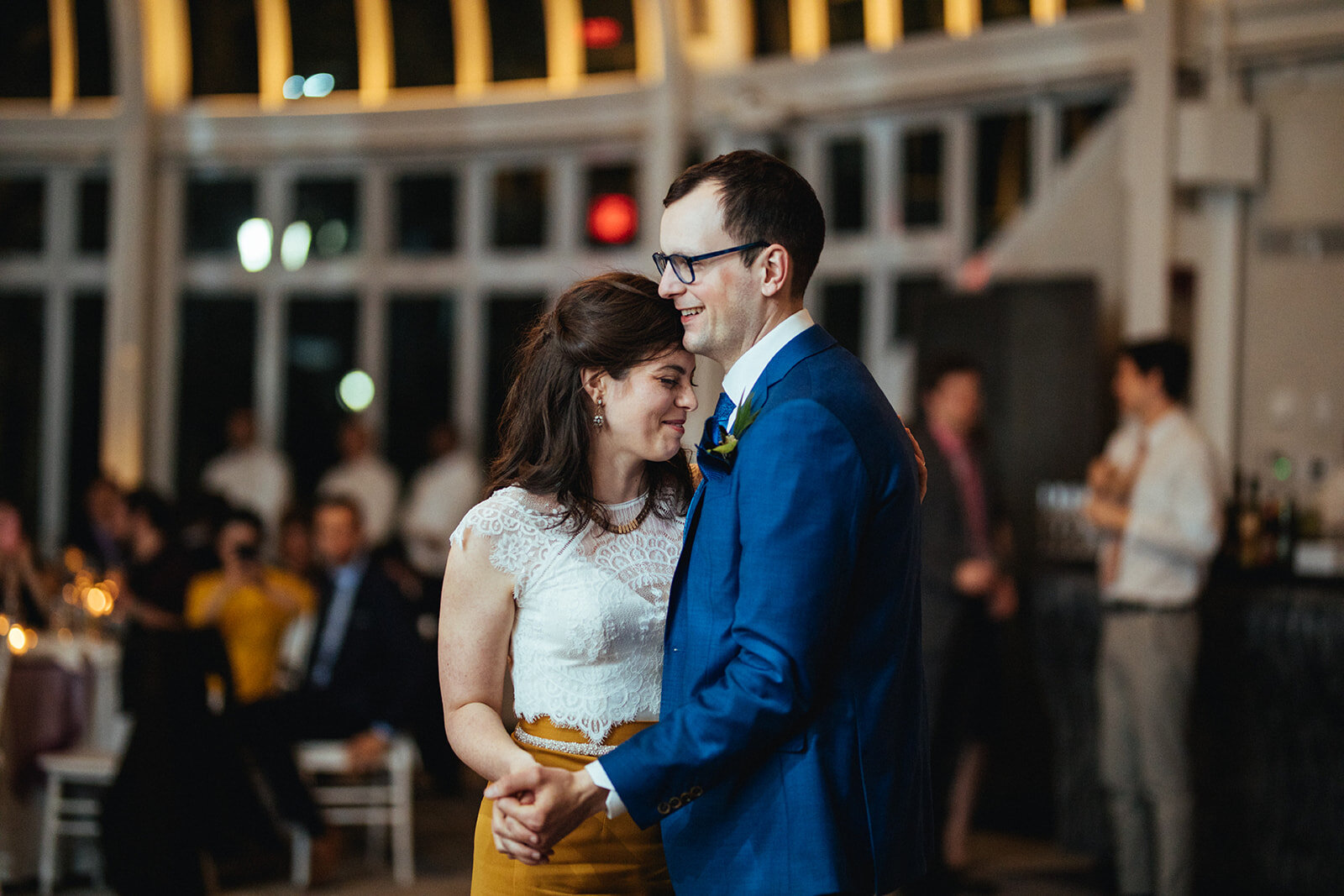 Bride and grooms first dance at Brooklyn Botanical Garden NYC Shawnee Custalow wedding photography