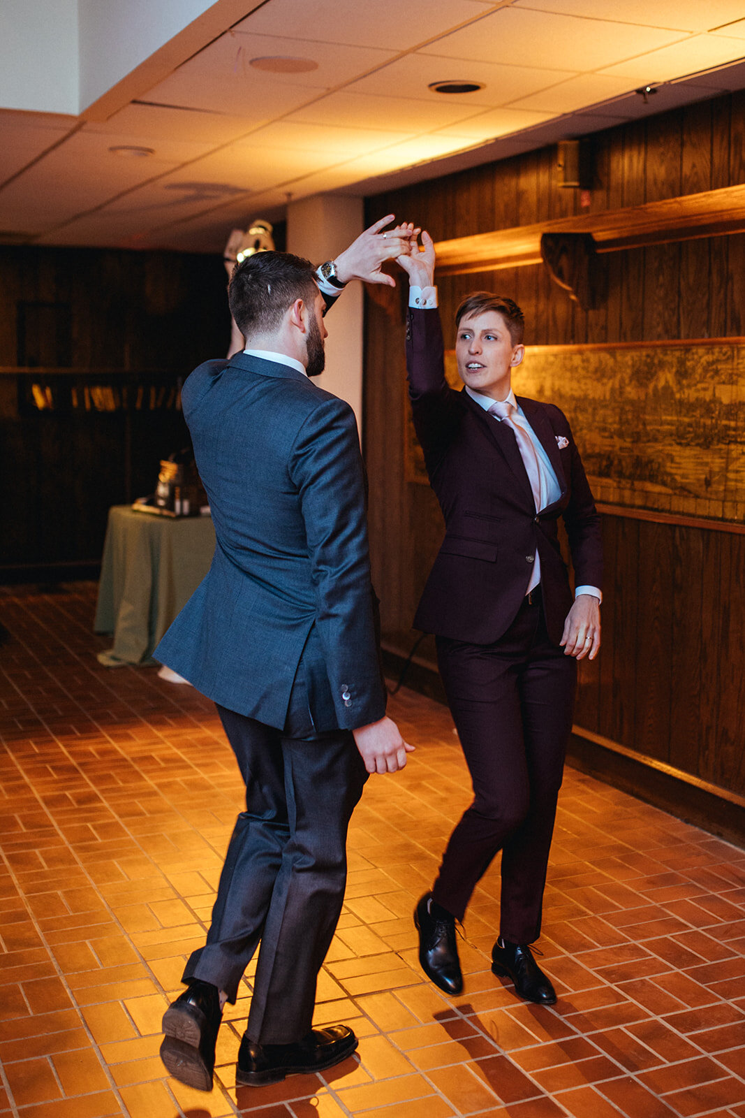 Newlyweds dancing in Philadelphia PA Shawnee Custalow LGBTQ wedding Photography