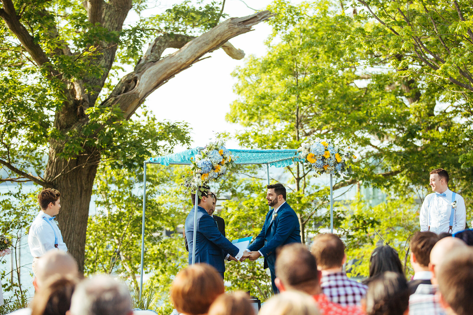 LGBTQ couple getting married on peaks island Portland ME Shawnee Custalow Queer wedding photography